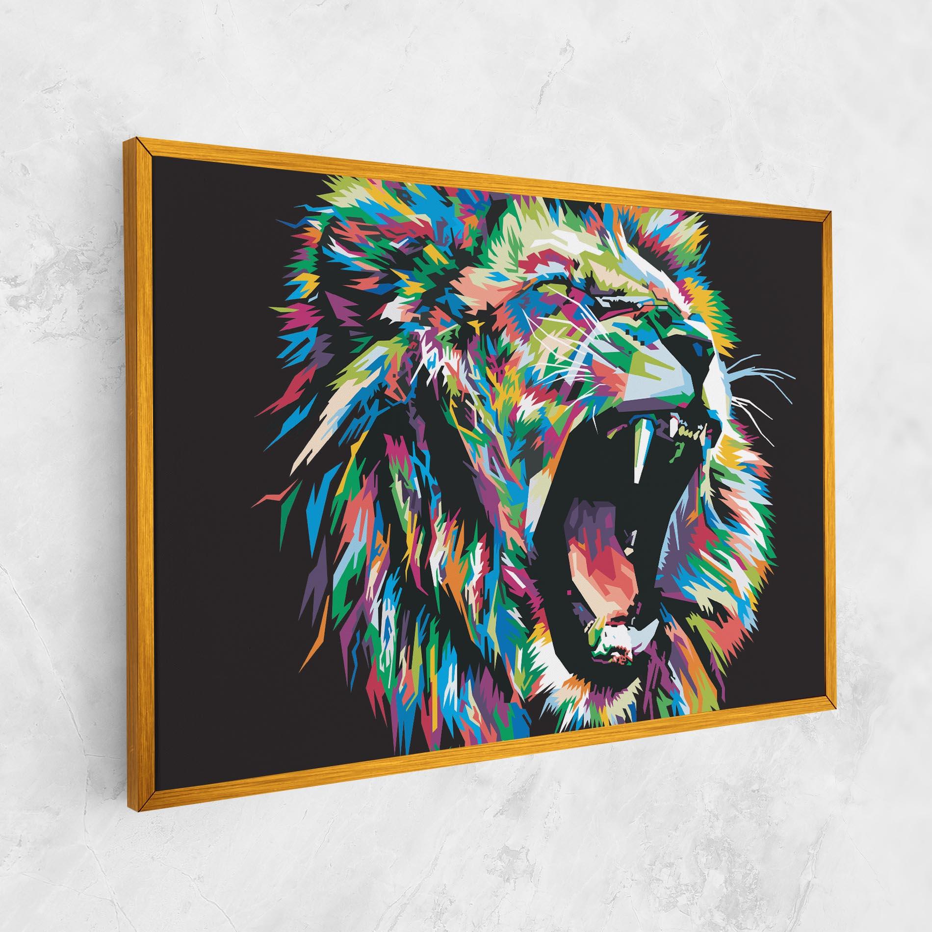 Vászonkép Green Blue Lion mockup 1