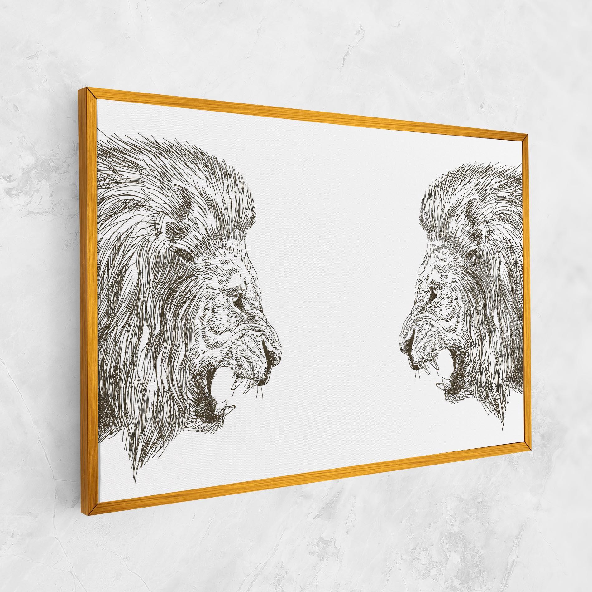 Vászonkép Lion For Text mockup 1