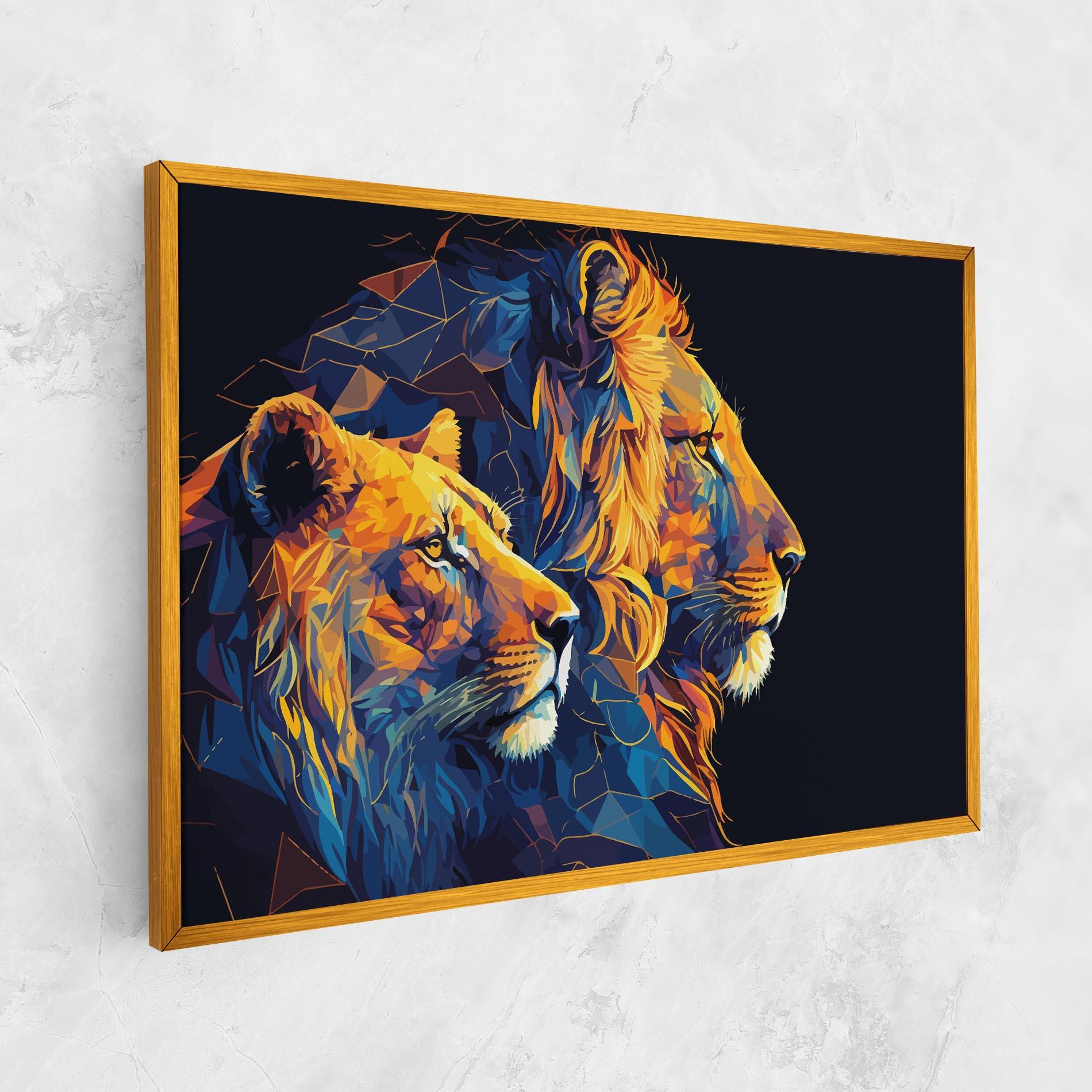 Vászonkép Orange Blue Lion mockup 1