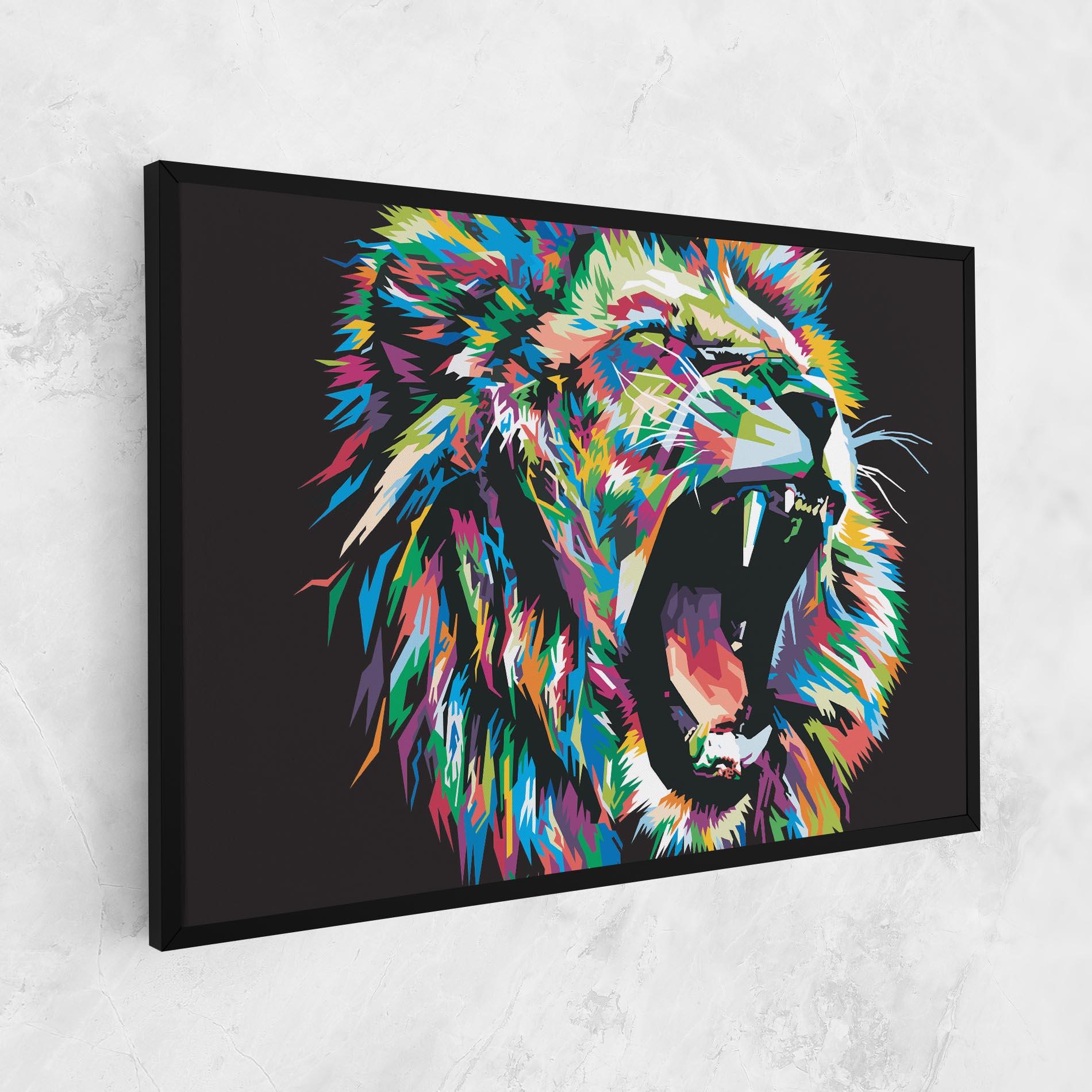 Vászonkép Green Blue Lion mockup 1