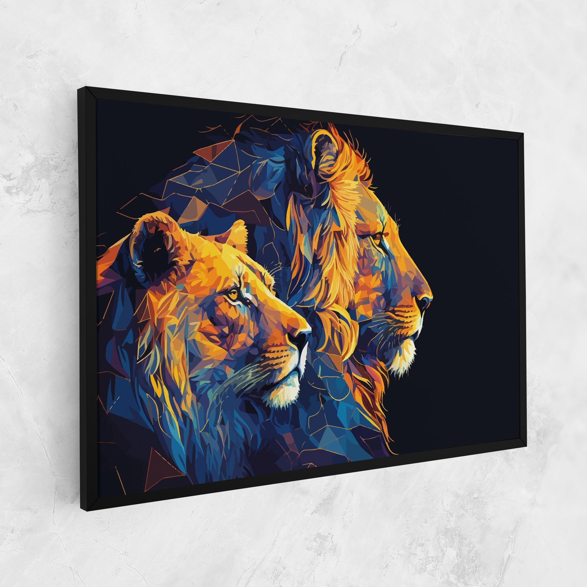 Vászonkép Orange Blue Lion mockup 1