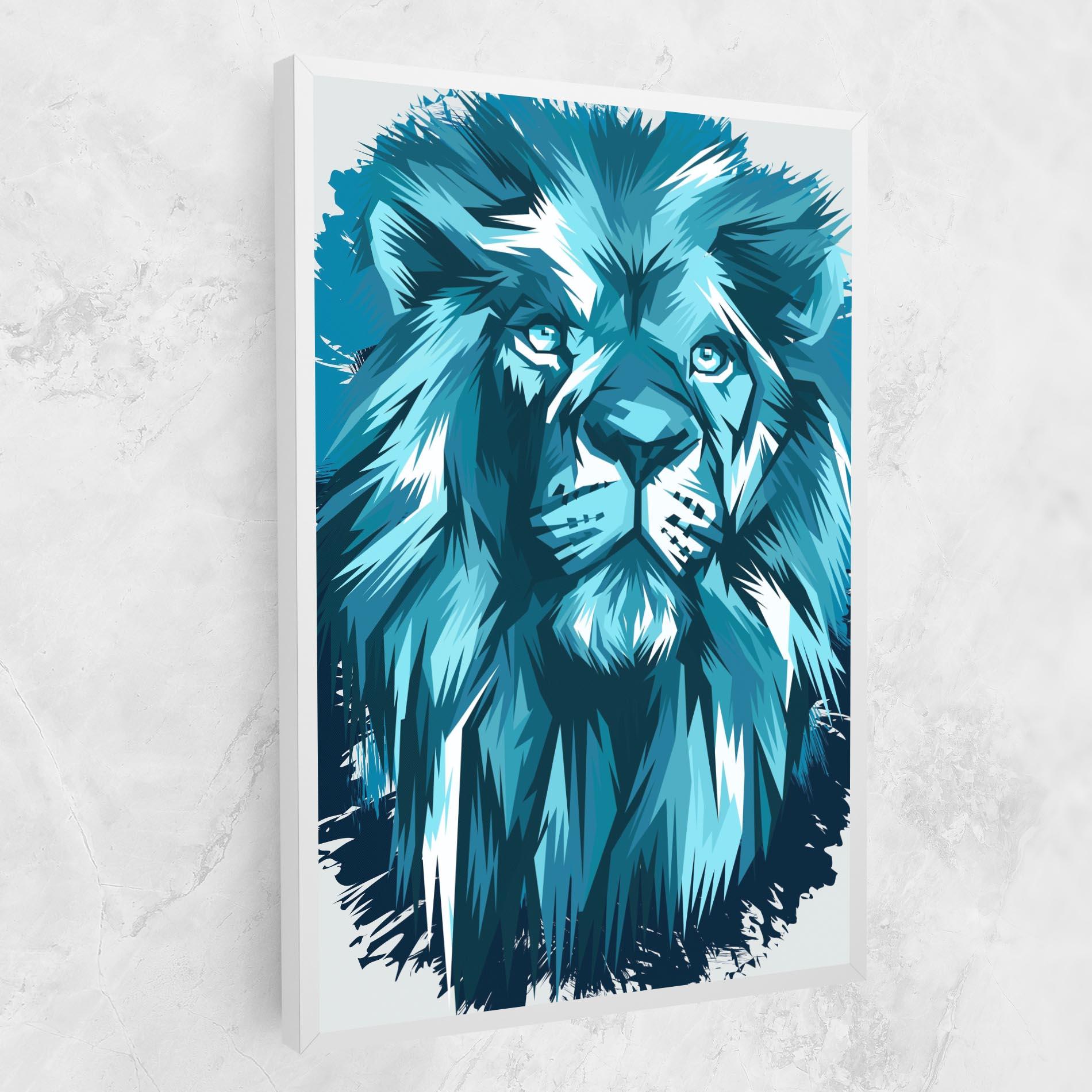 Vászonkép Blue Lion Head mockup 1