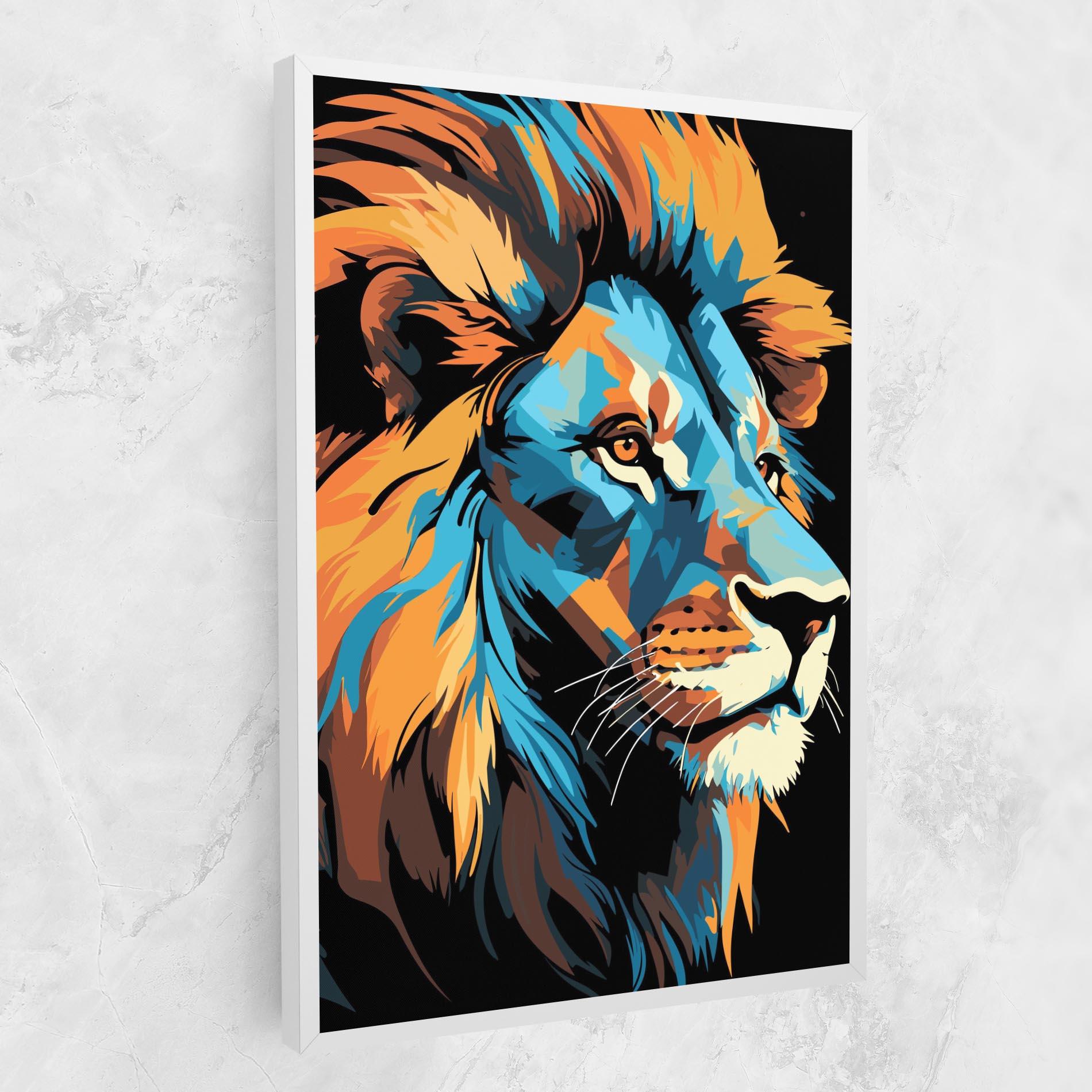 Vászonkép Blue Yellow Lion mockup 1