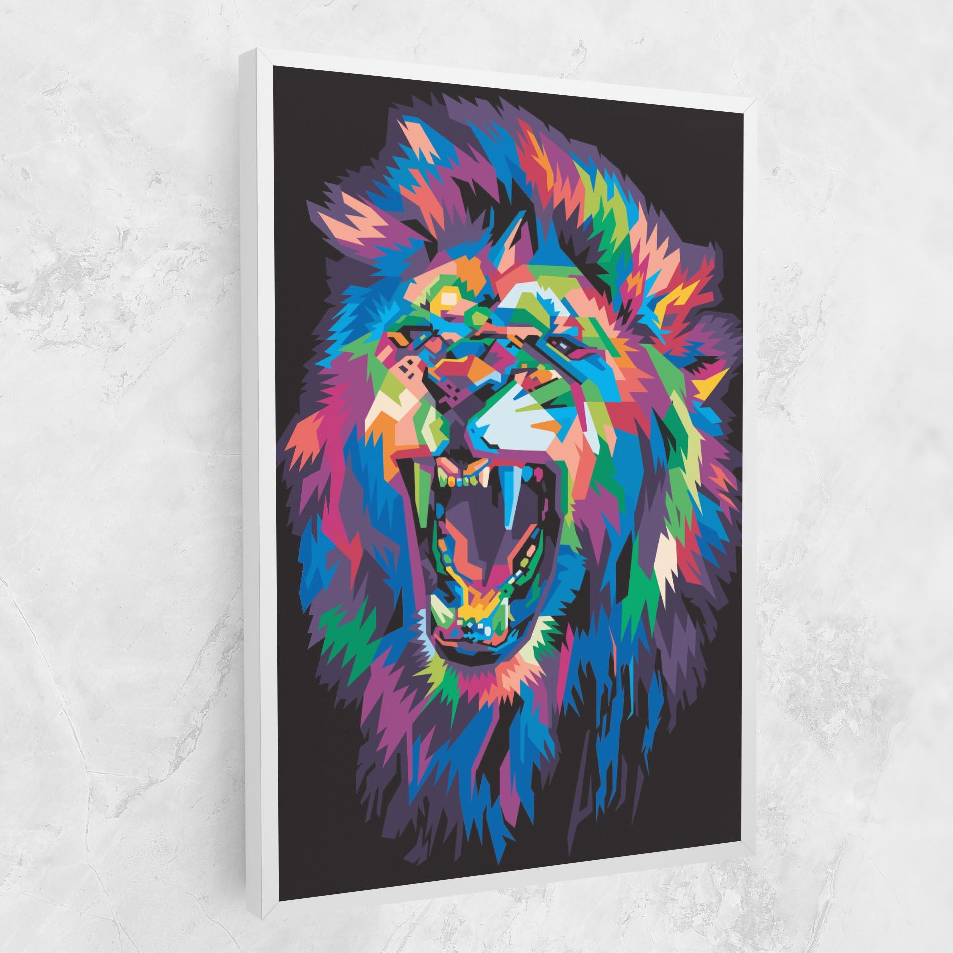 Vászonkép Colorful Lion Head mockup 1