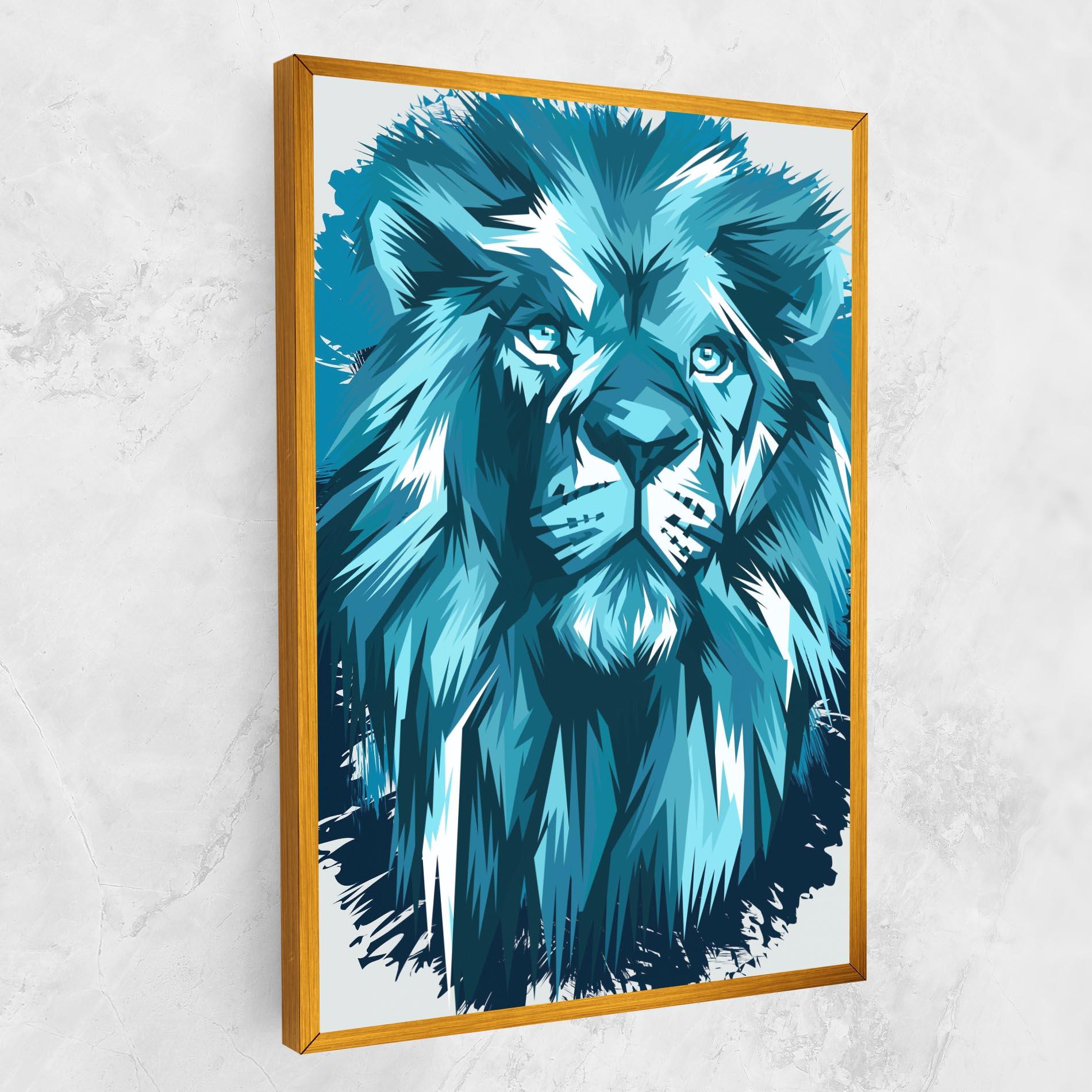 Vászonkép Blue Lion Head mockup 1