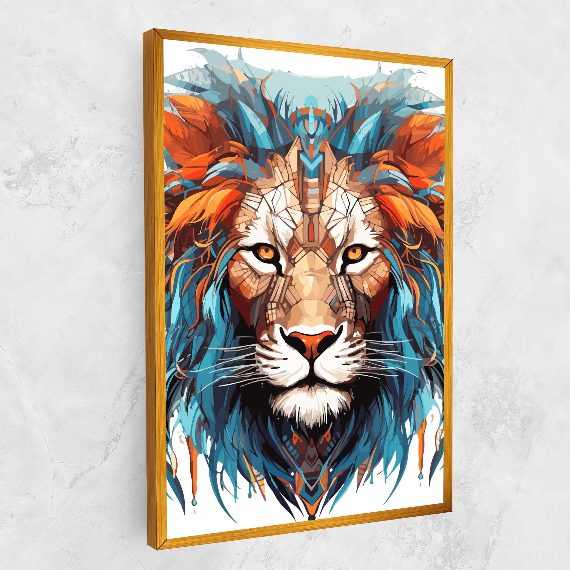 Vászonkép Blue Orange Lion mockup 1