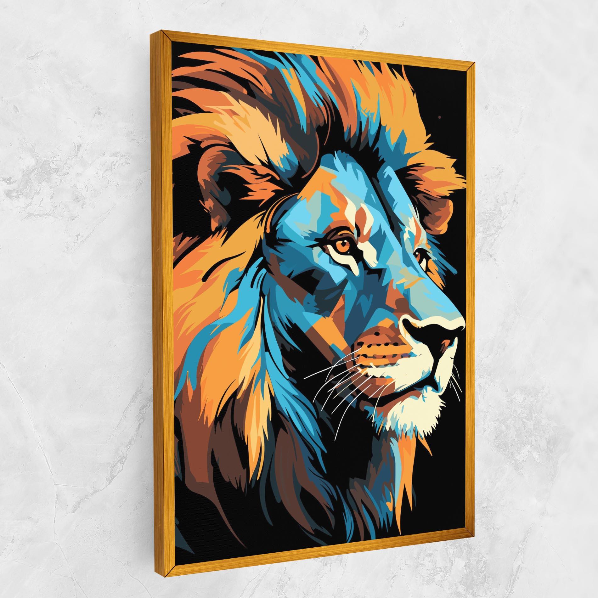 Vászonkép Blue Yellow Lion mockup 1
