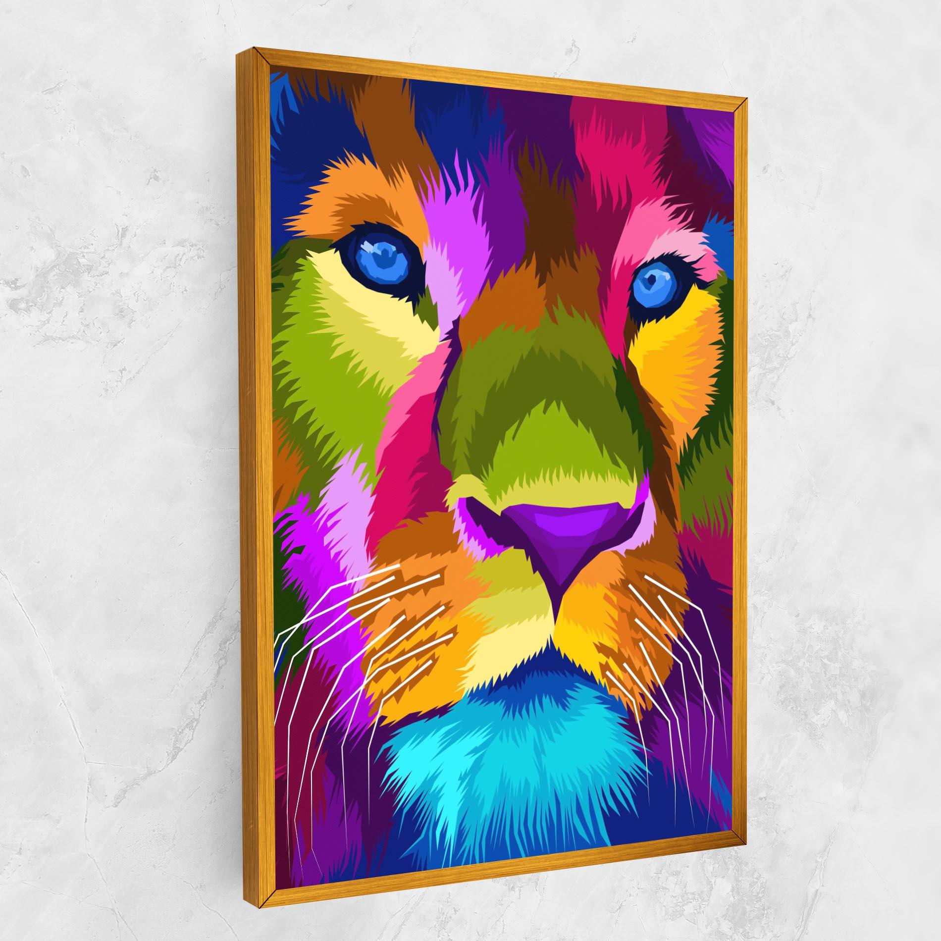 Vászonkép Color Lion Close Up mockup 1