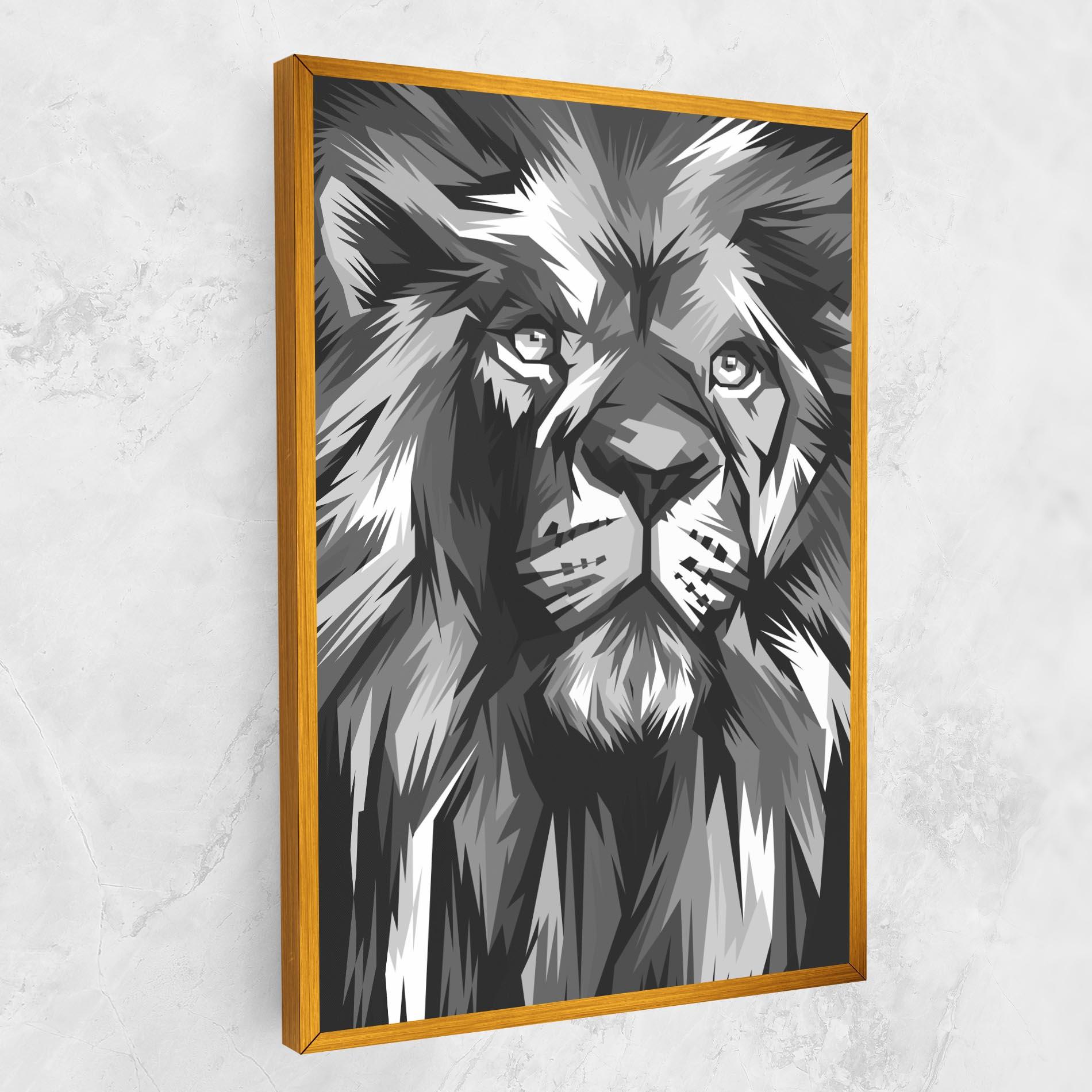 Vászonkép Grey Head Lion mockup 1