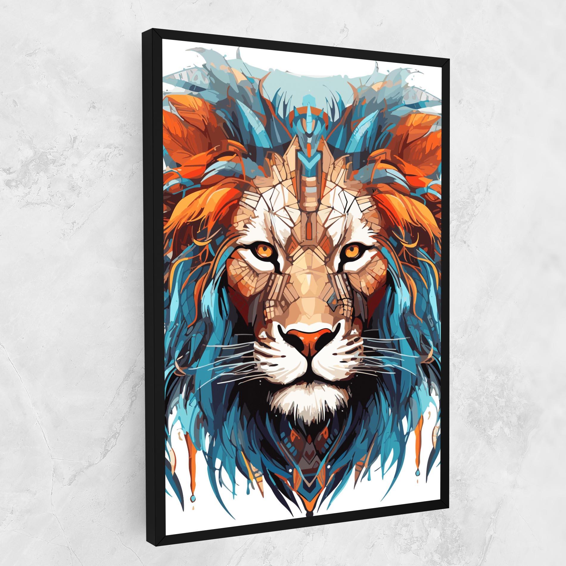 Vászonkép Blue Orange Lion mockup 1