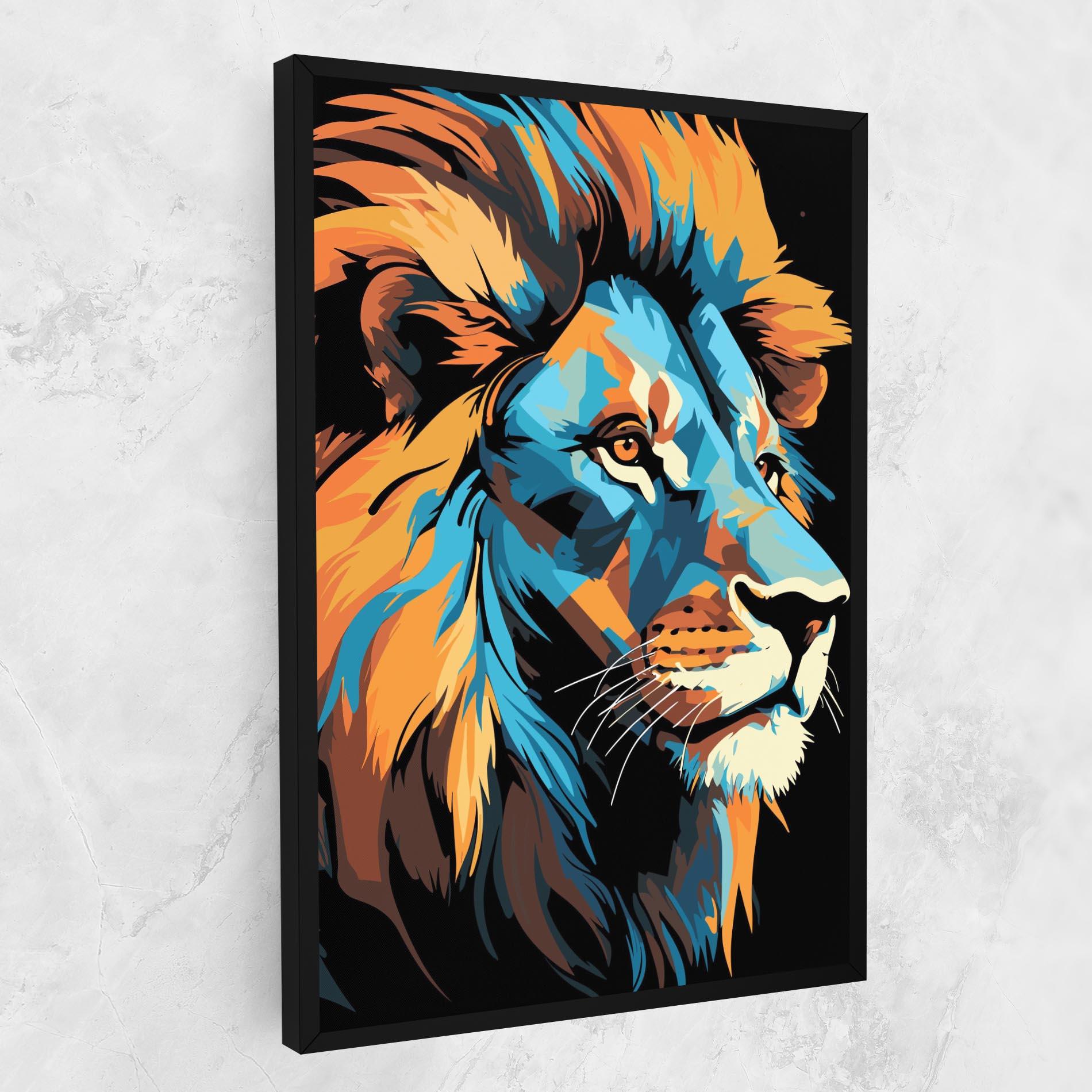 Vászonkép Blue Yellow Lion mockup 1