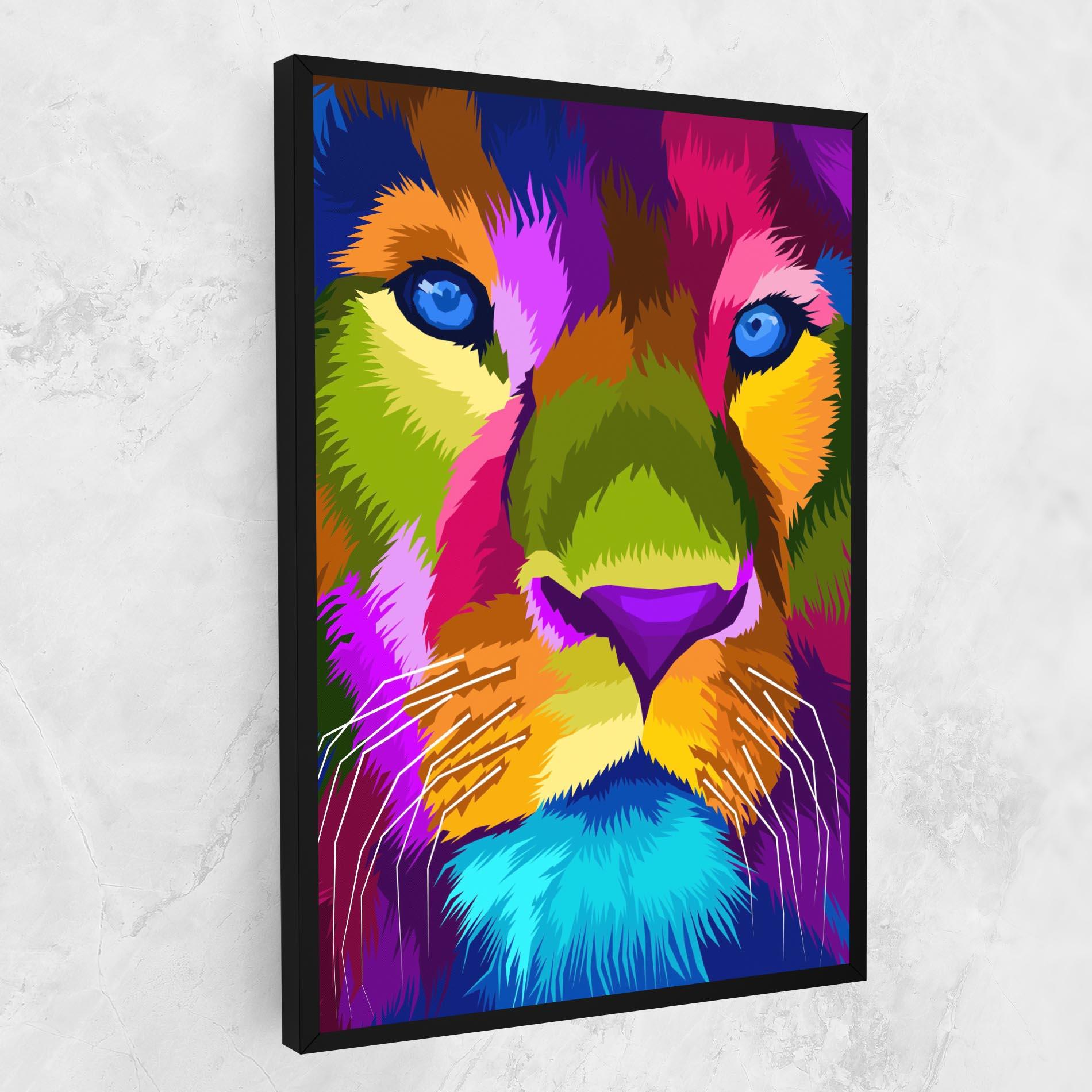 Vászonkép Color Lion Close Up mockup 1