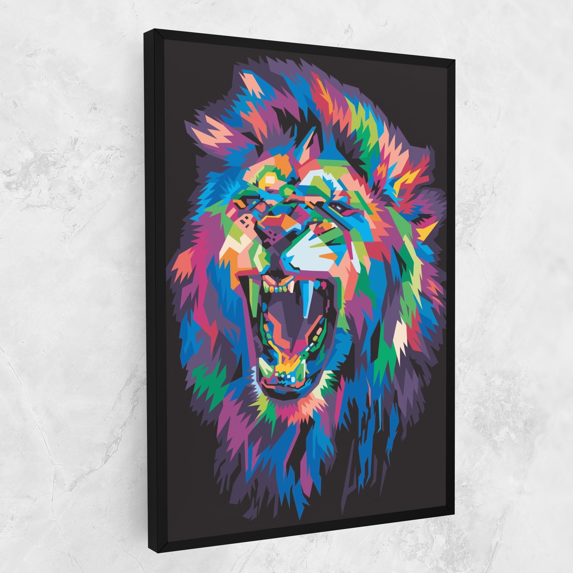 Vászonkép Colorful Lion Head mockup 1