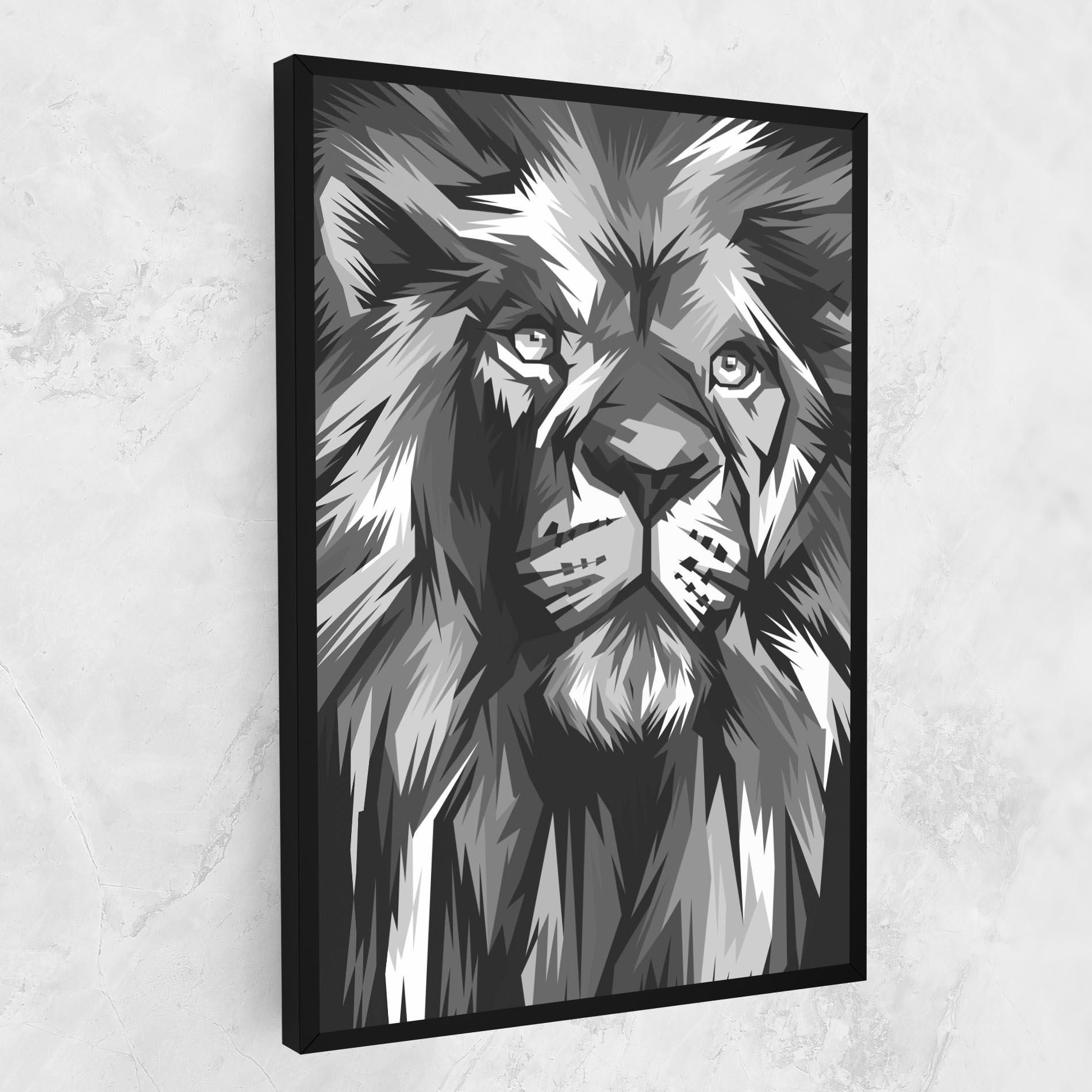Vászonkép Grey Head Lion mockup 1