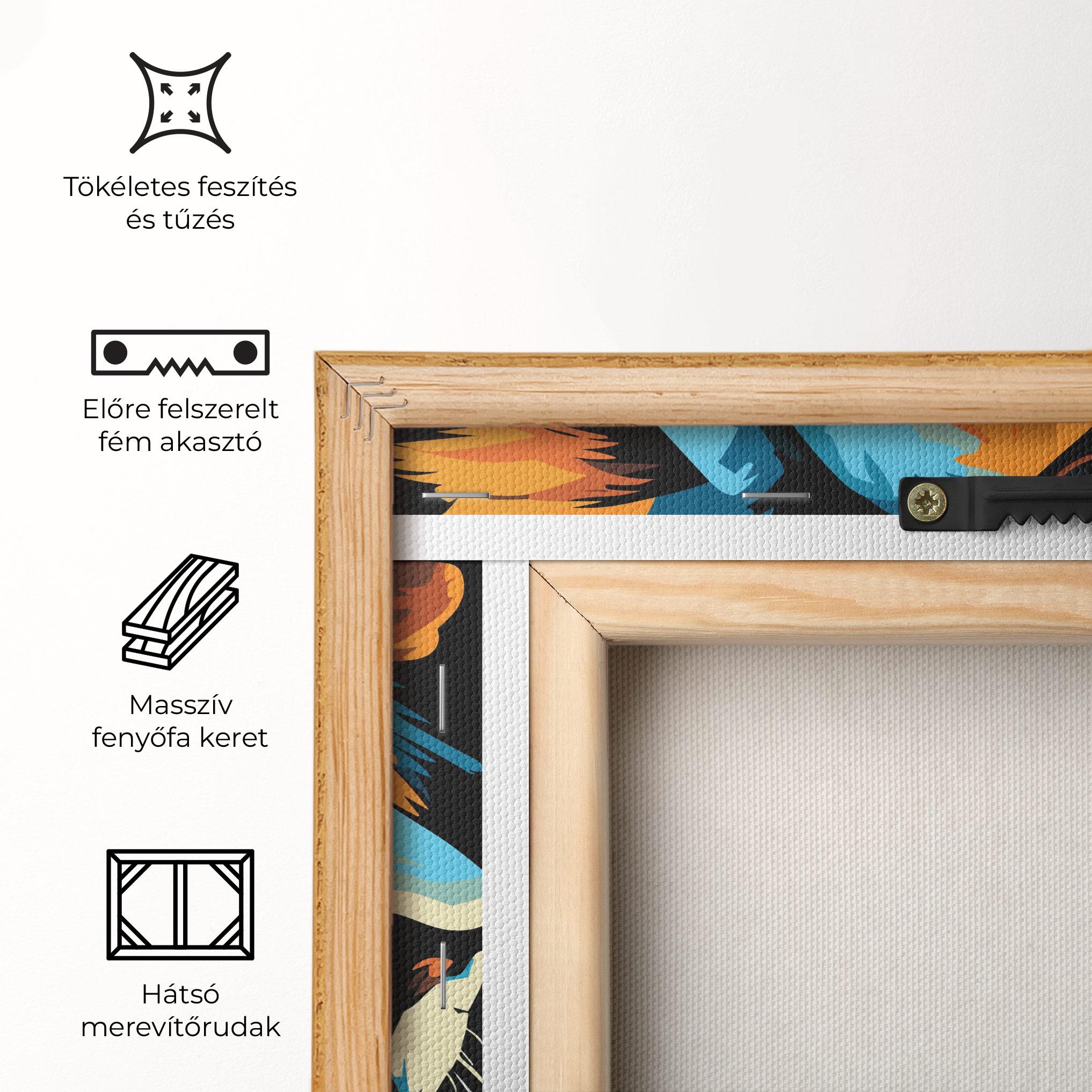 Vászonkép Blue Yellow Lion mockup 5