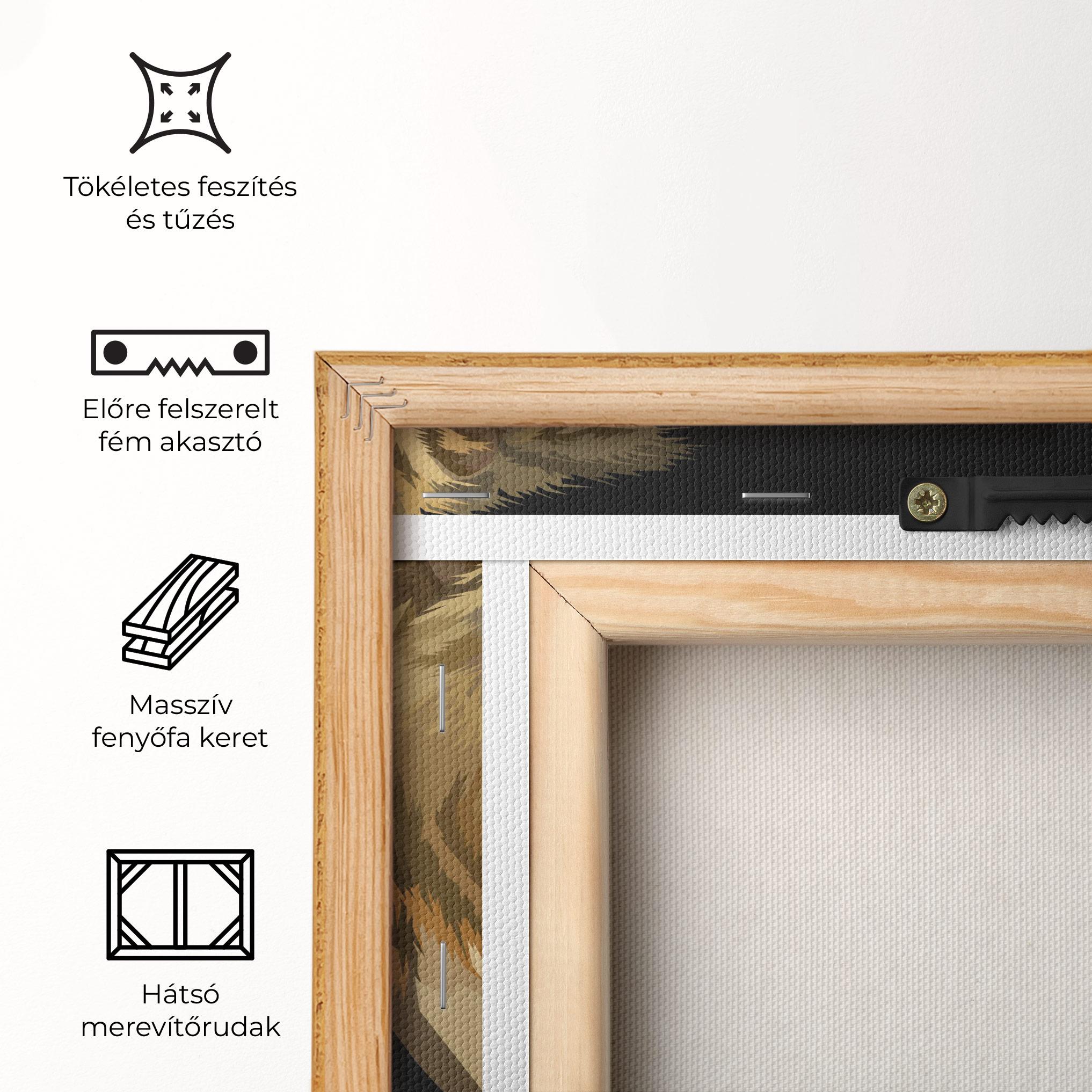 Vászonkép Lion Art On Black mockup 5