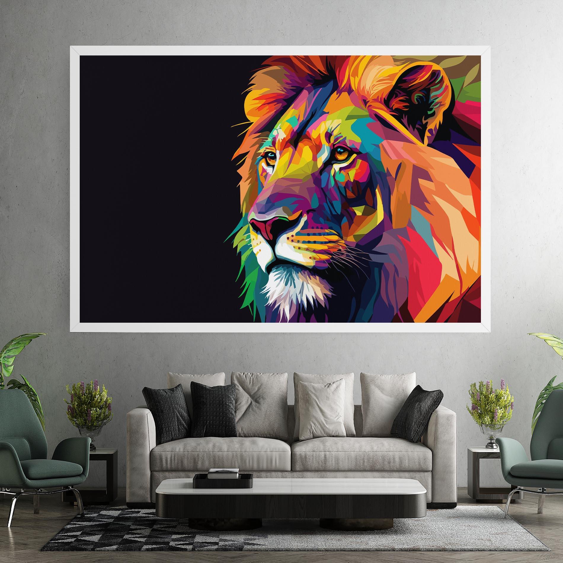 Vászonkép Colorful Lion mockup 7