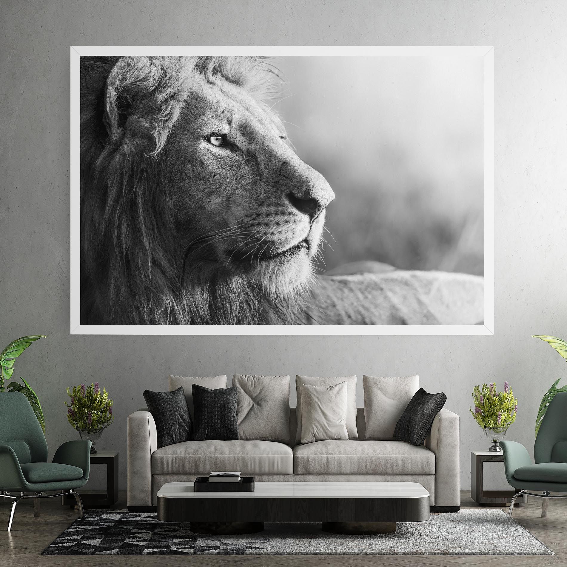 Grey Lion Head mockup 7