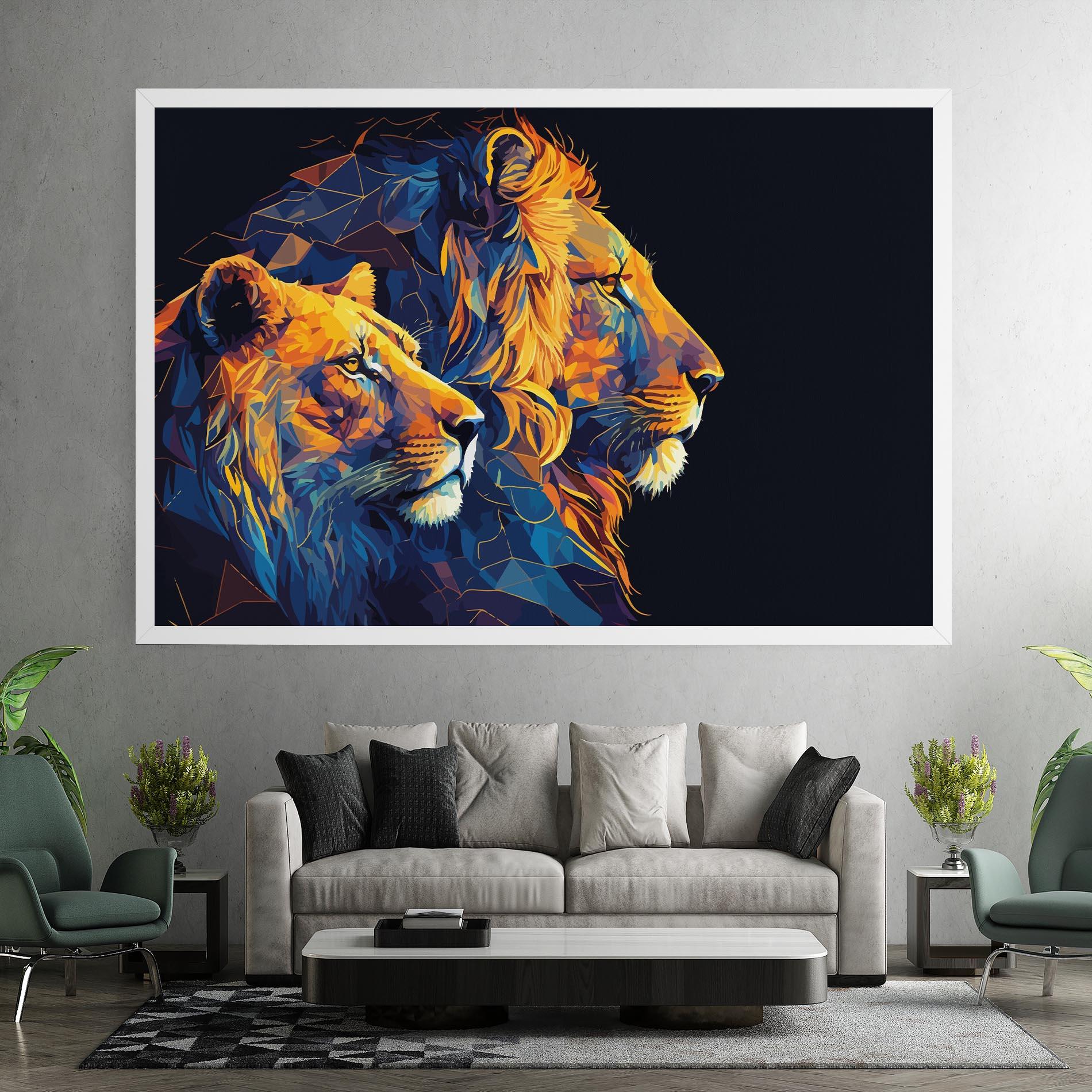 Vászonkép Orange Blue Lion mockup 7