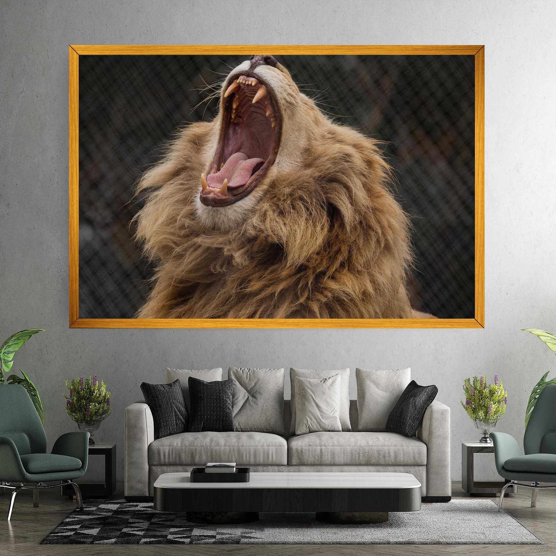 Vászonkép Angry Lion mockup 7