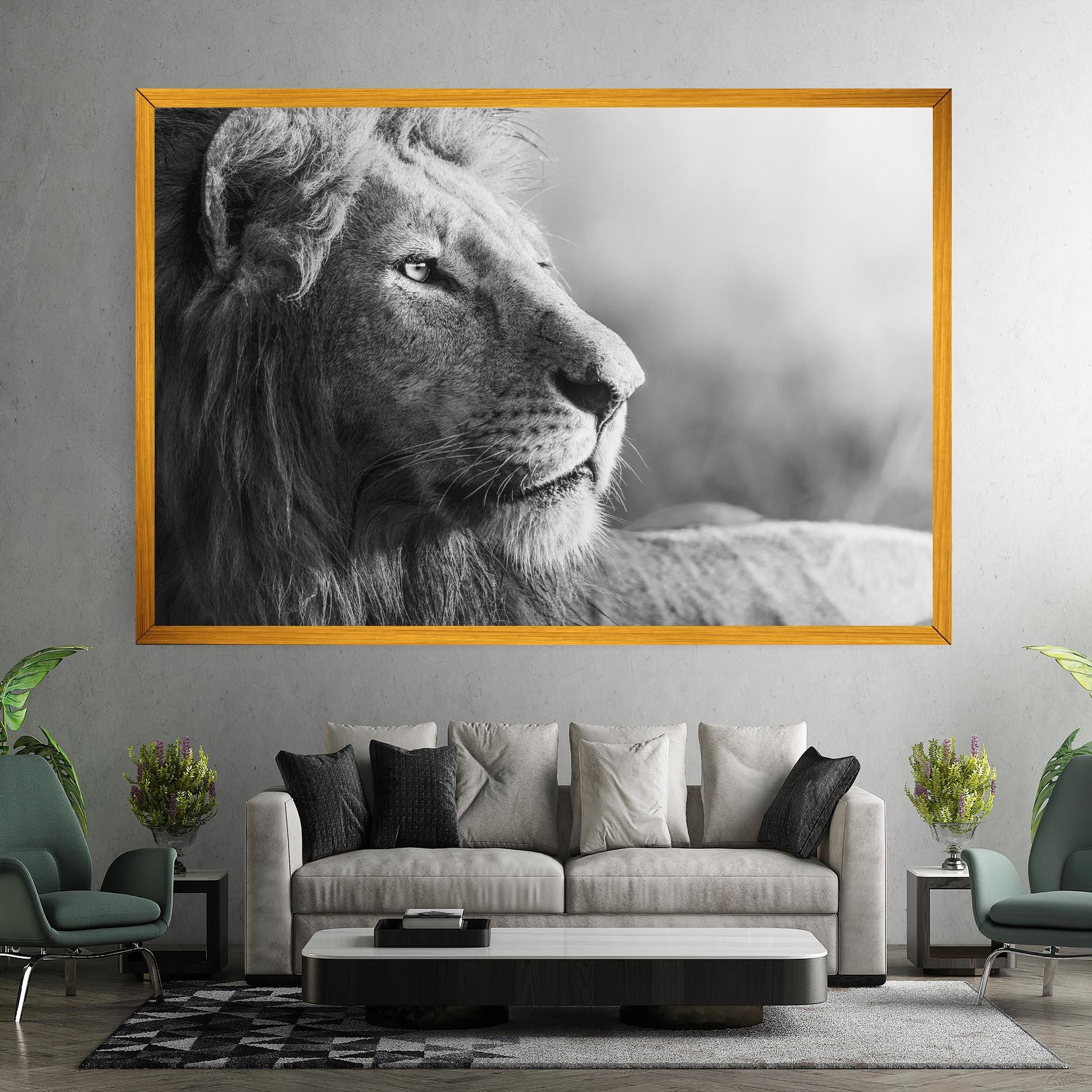 Vászonkép Grey Lion Head mockup 7