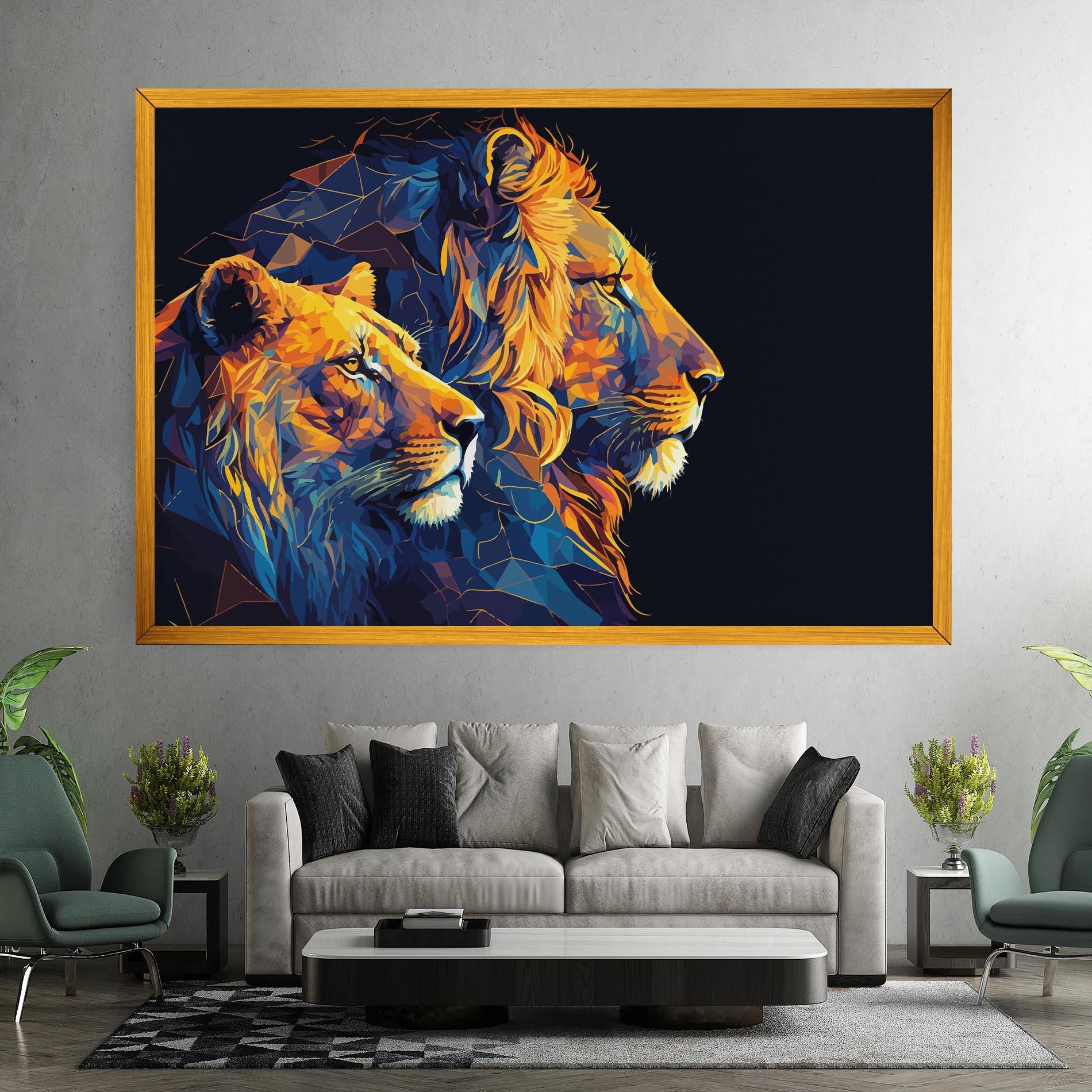 Vászonkép Orange Blue Lion mockup 7