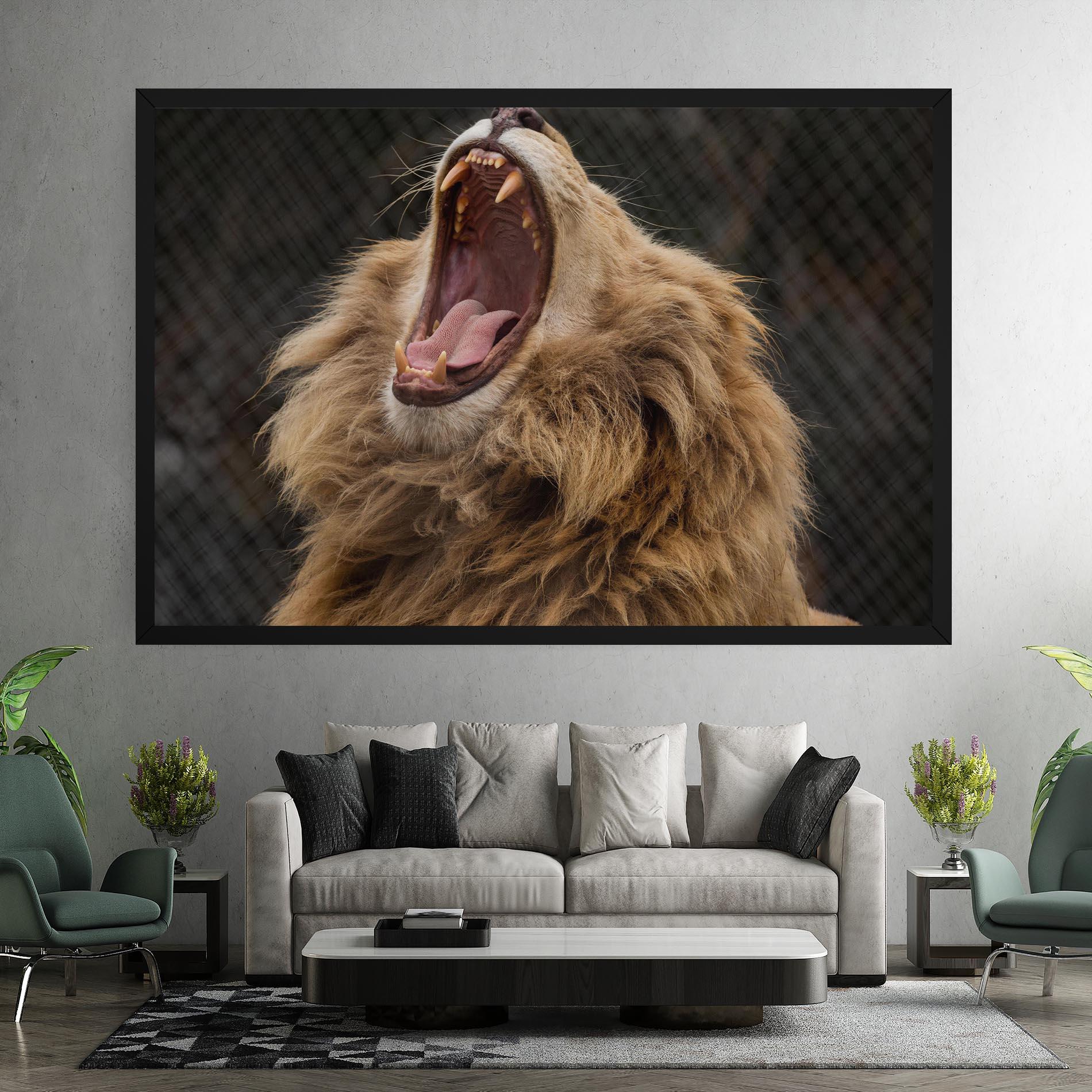 Vászonkép Angry Lion mockup 7