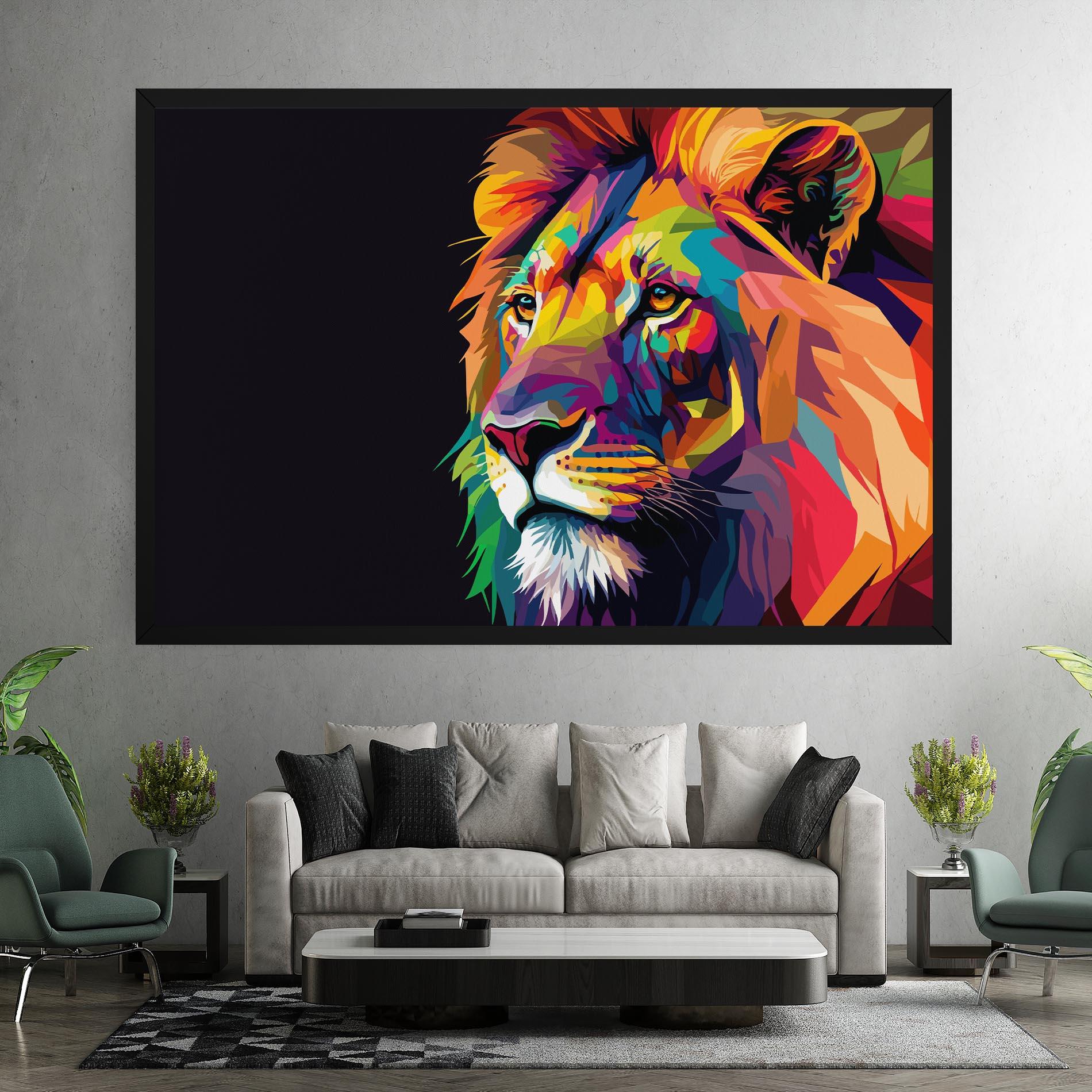 Vászonkép Colorful Lion mockup 7