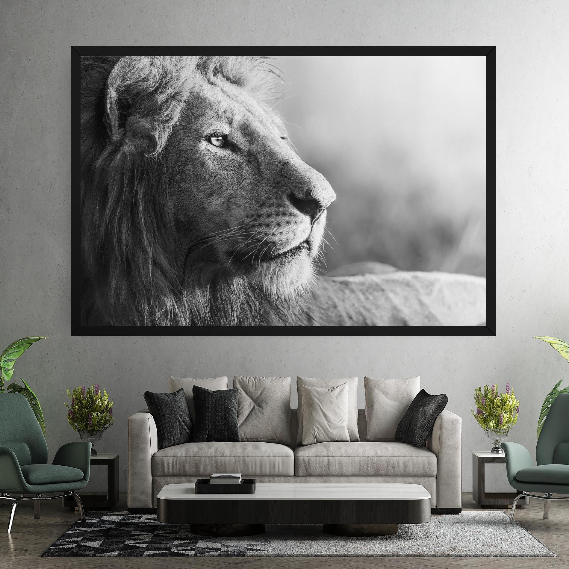 Vászonkép Grey Lion Head mockup 7