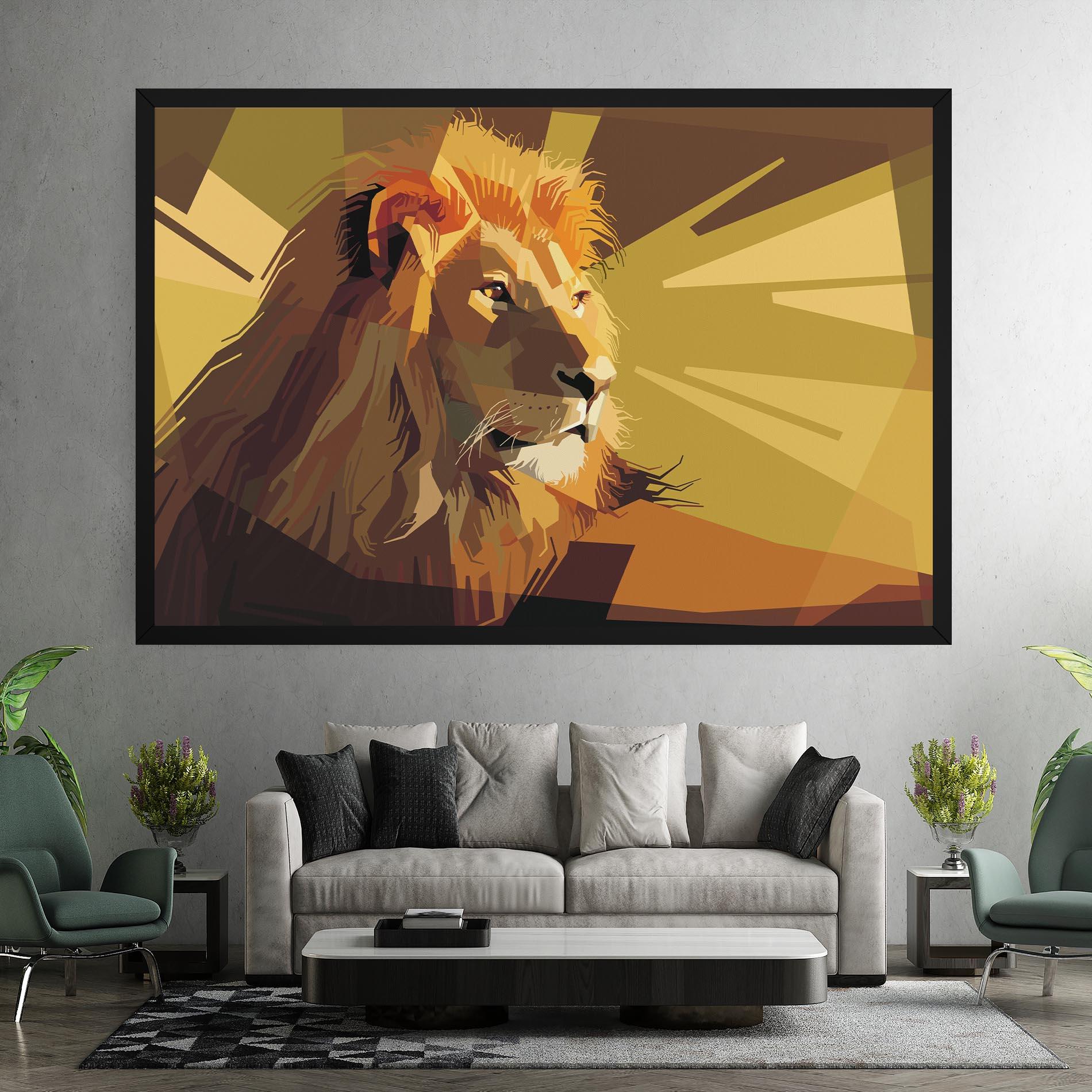 Vászonkép Lion Art mockup 7