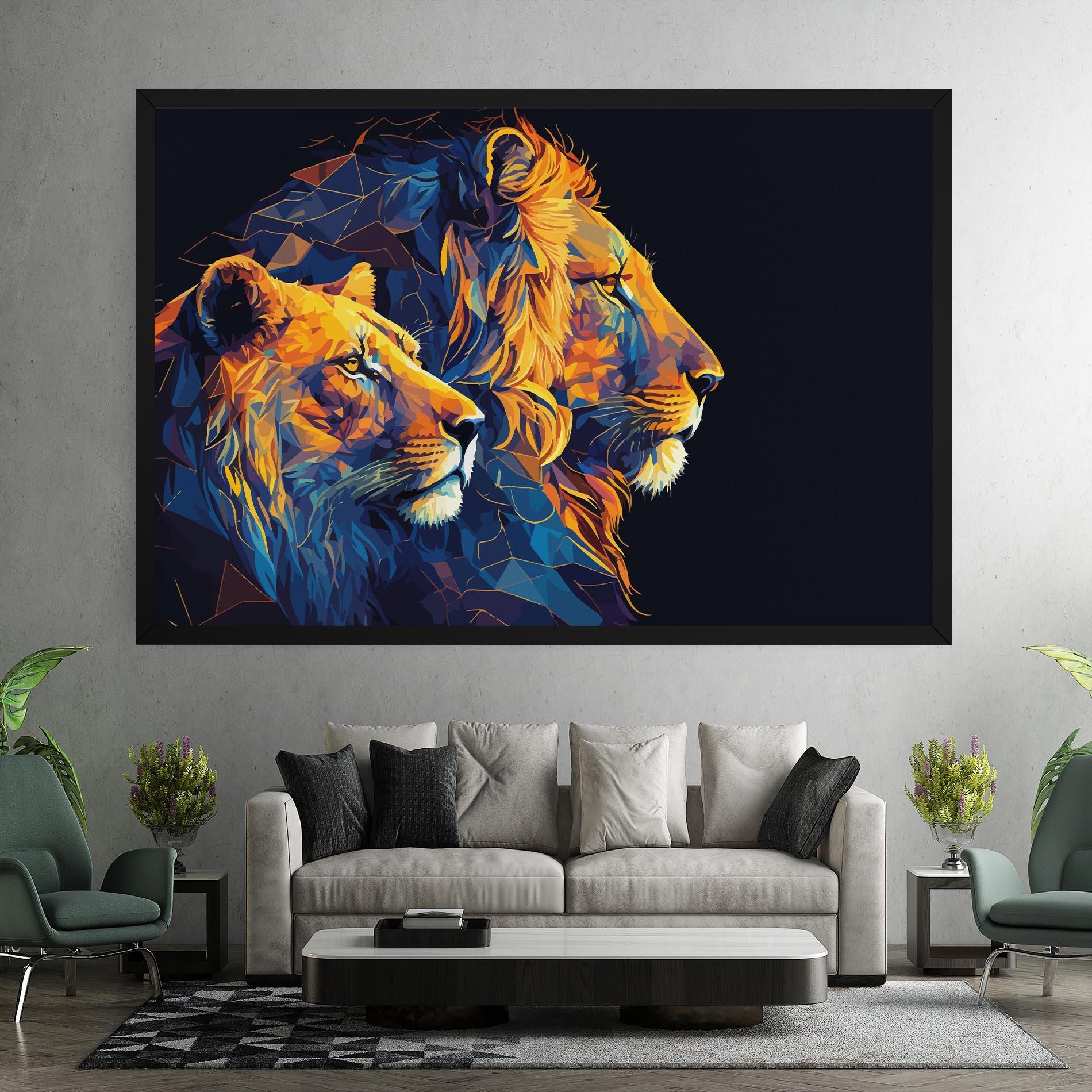 Vászonkép Orange Blue Lion mockup 7