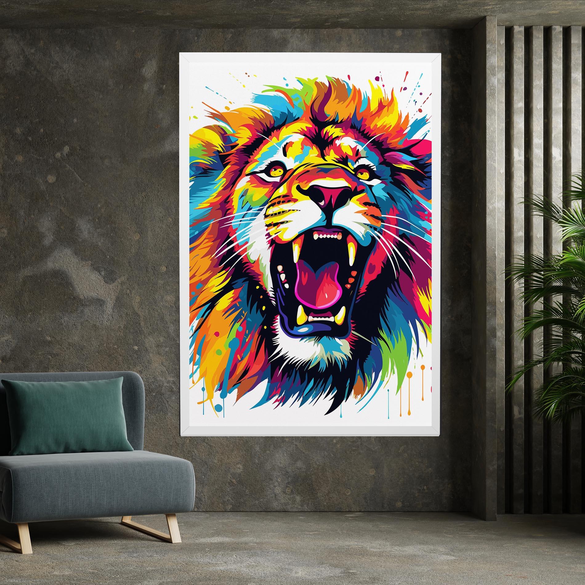 Vászonkép Angry Lion Mix mockup 7