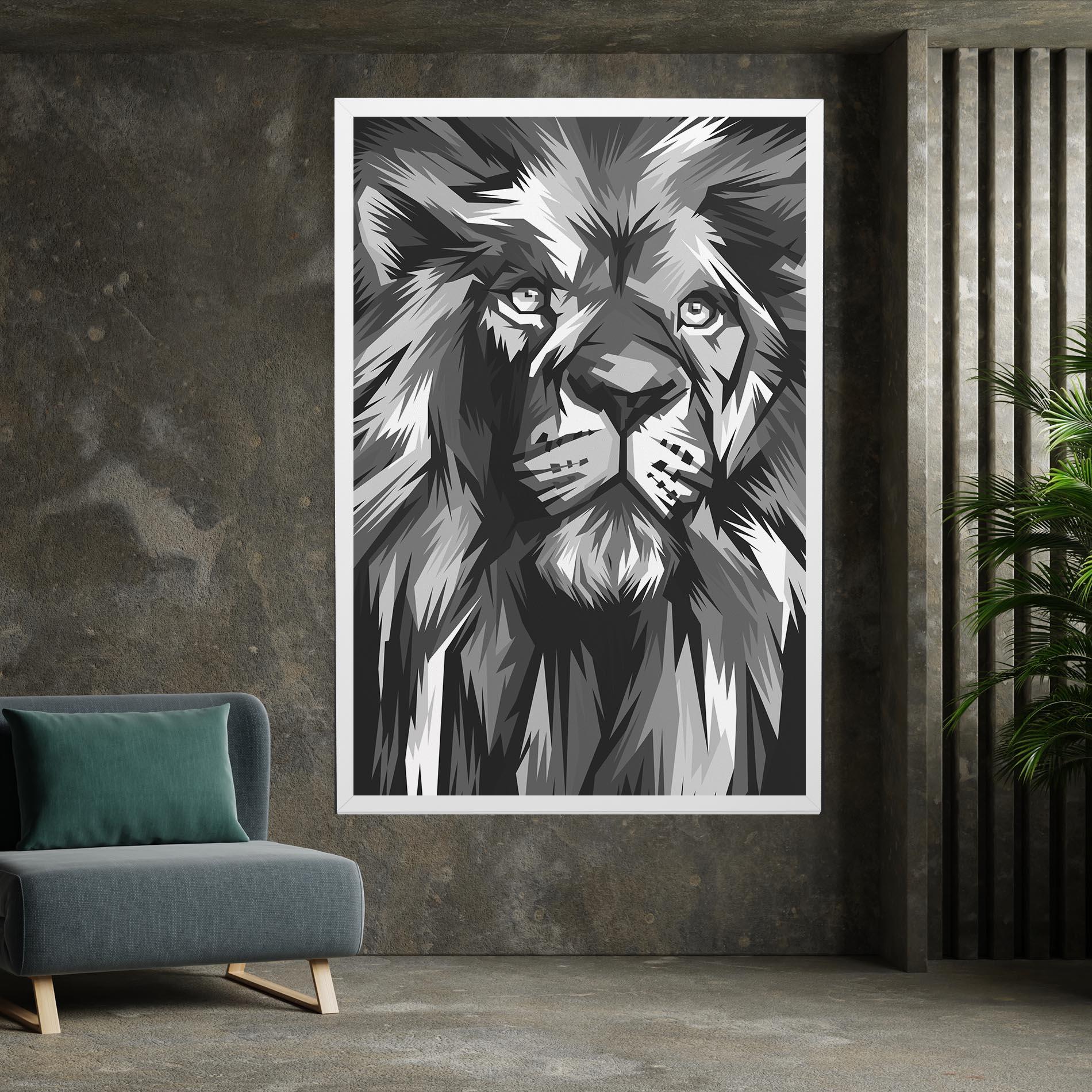 Vászonkép Grey Head Lion mockup 7