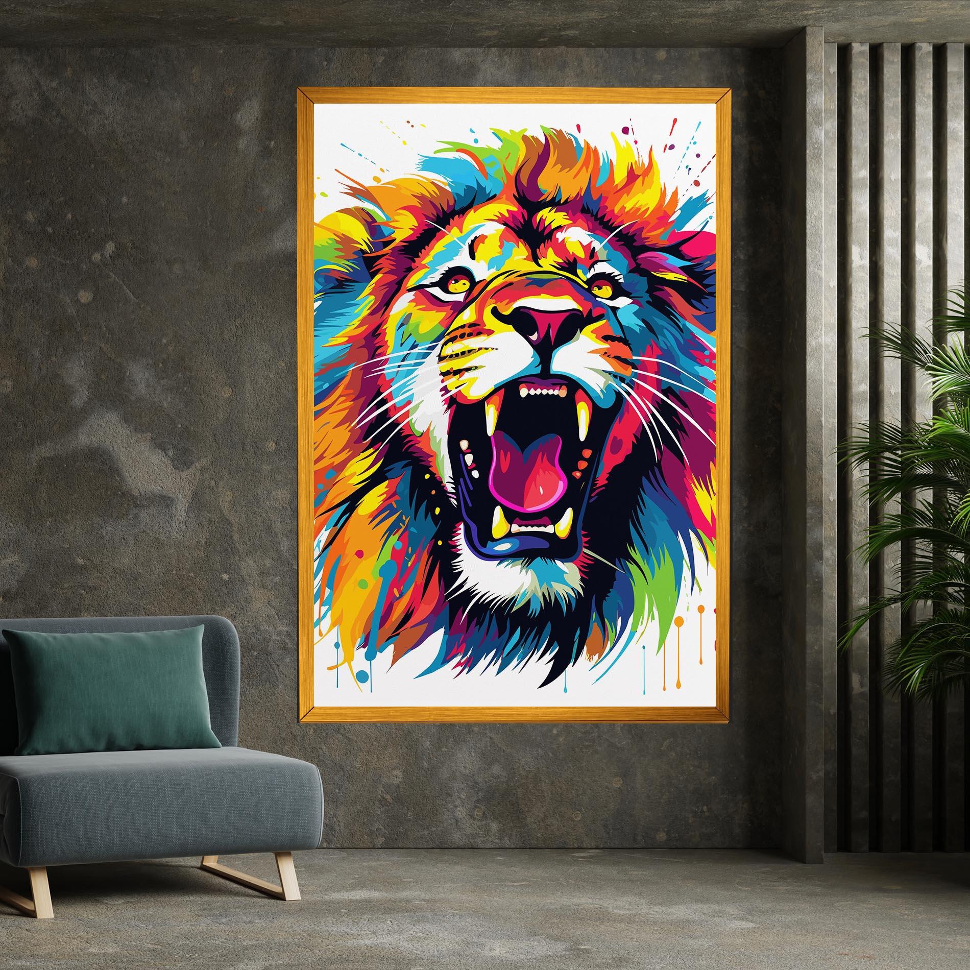 Vászonkép Angry Lion Mix mockup 7