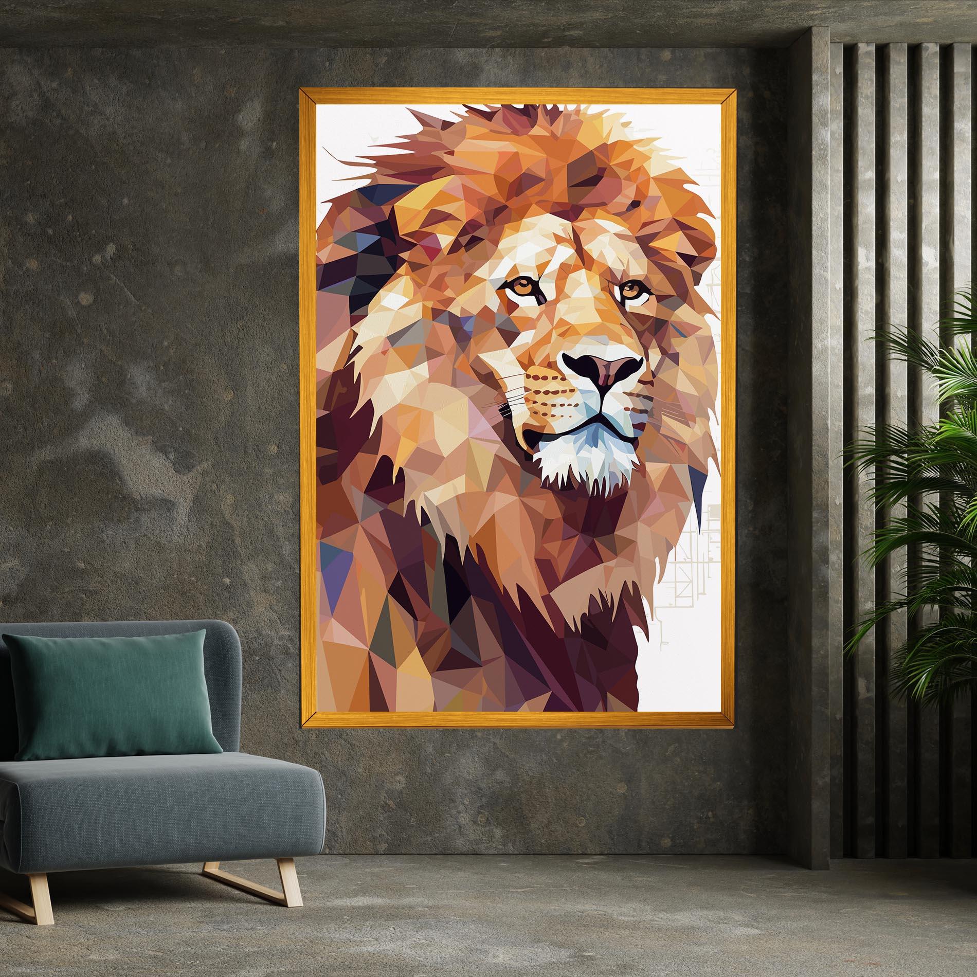 Vászonkép Artistic Lion Head mockup 7