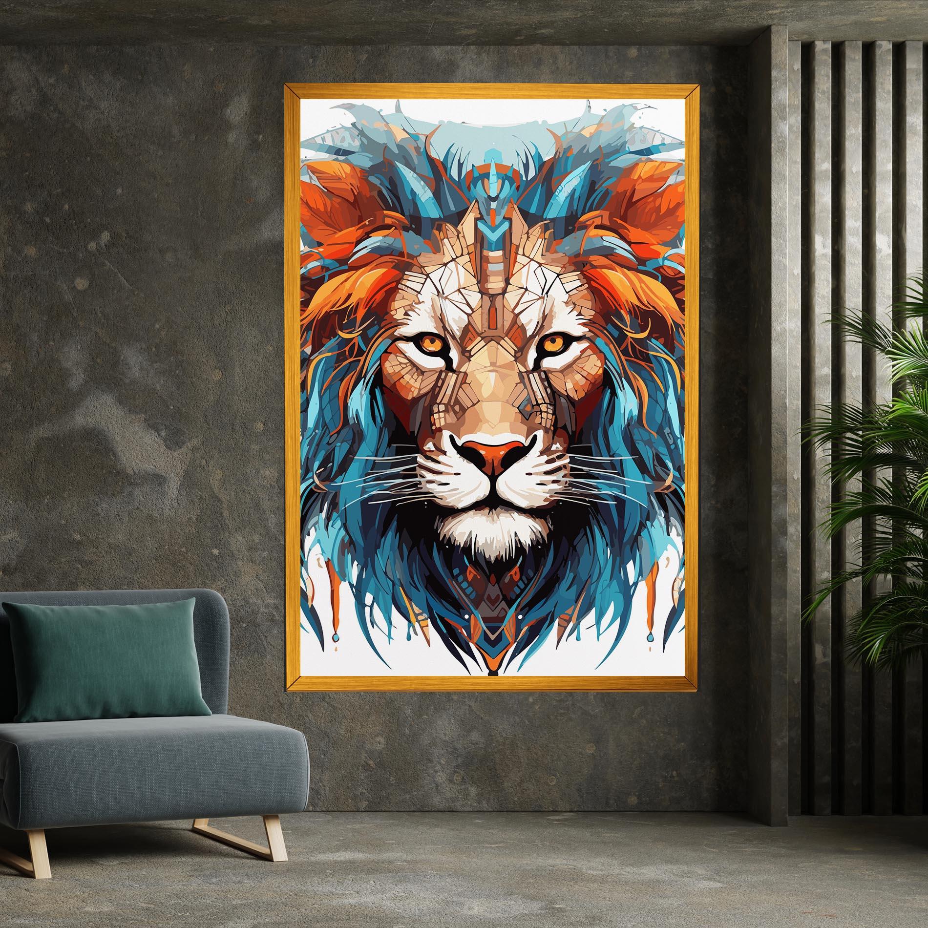 Vászonkép Blue Orange Lion mockup 7