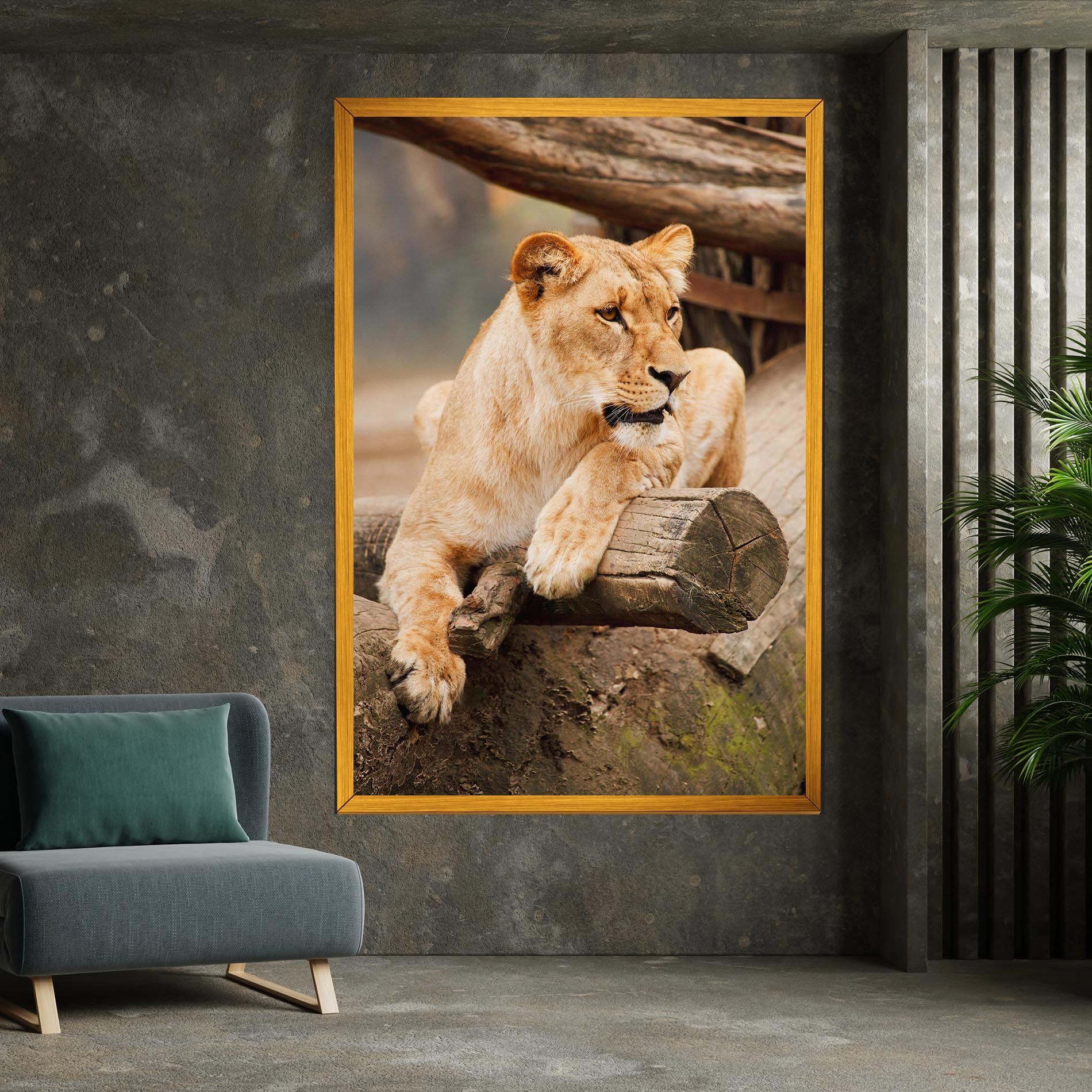 Female Lion Sitting mockup 7
