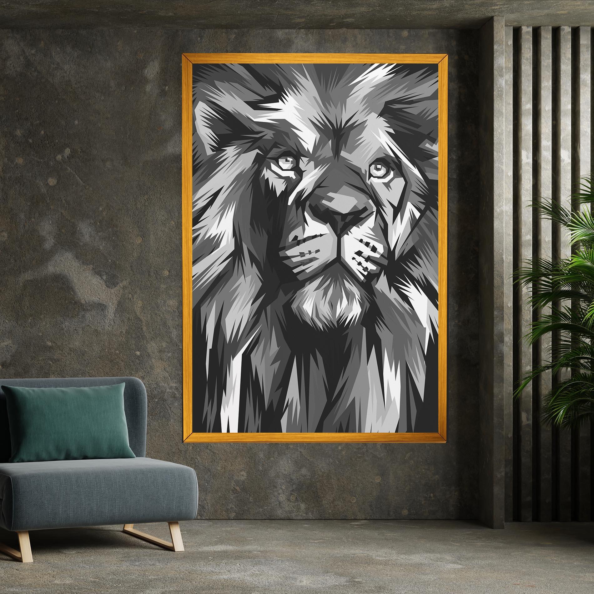 Vászonkép Grey Head Lion mockup 7