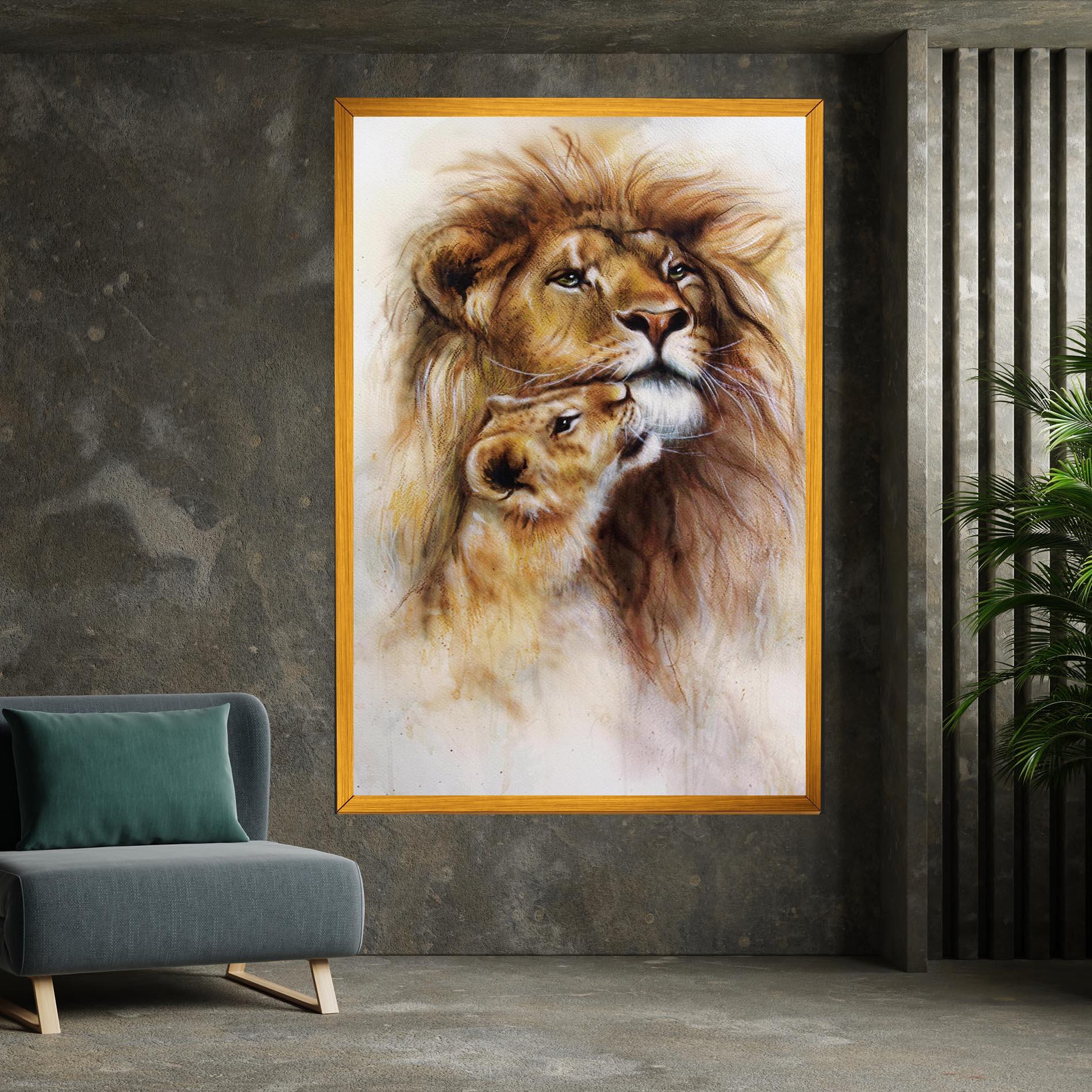 Vászonkép Lion Love mockup 7