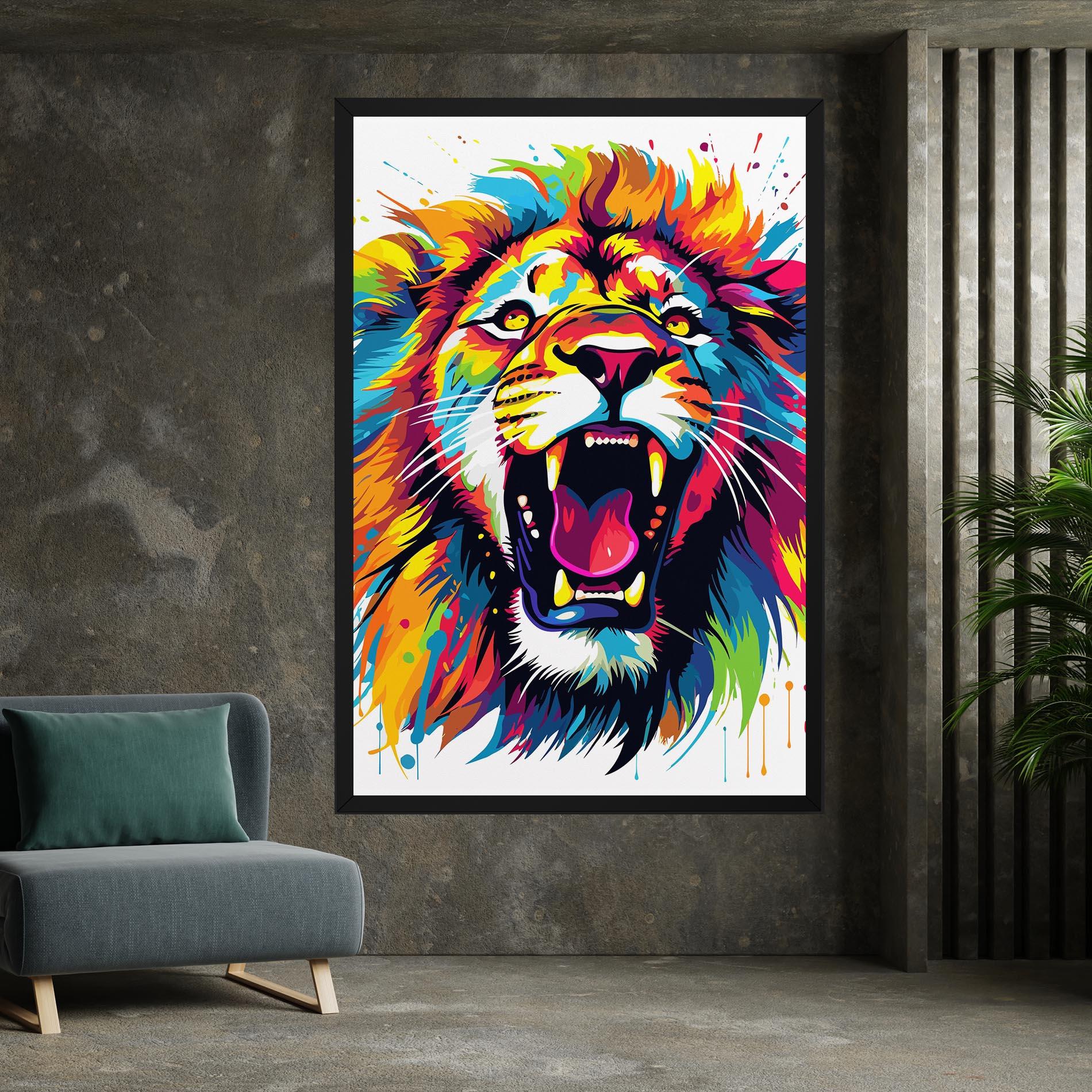 Vászonkép Angry Lion Mix mockup 7
