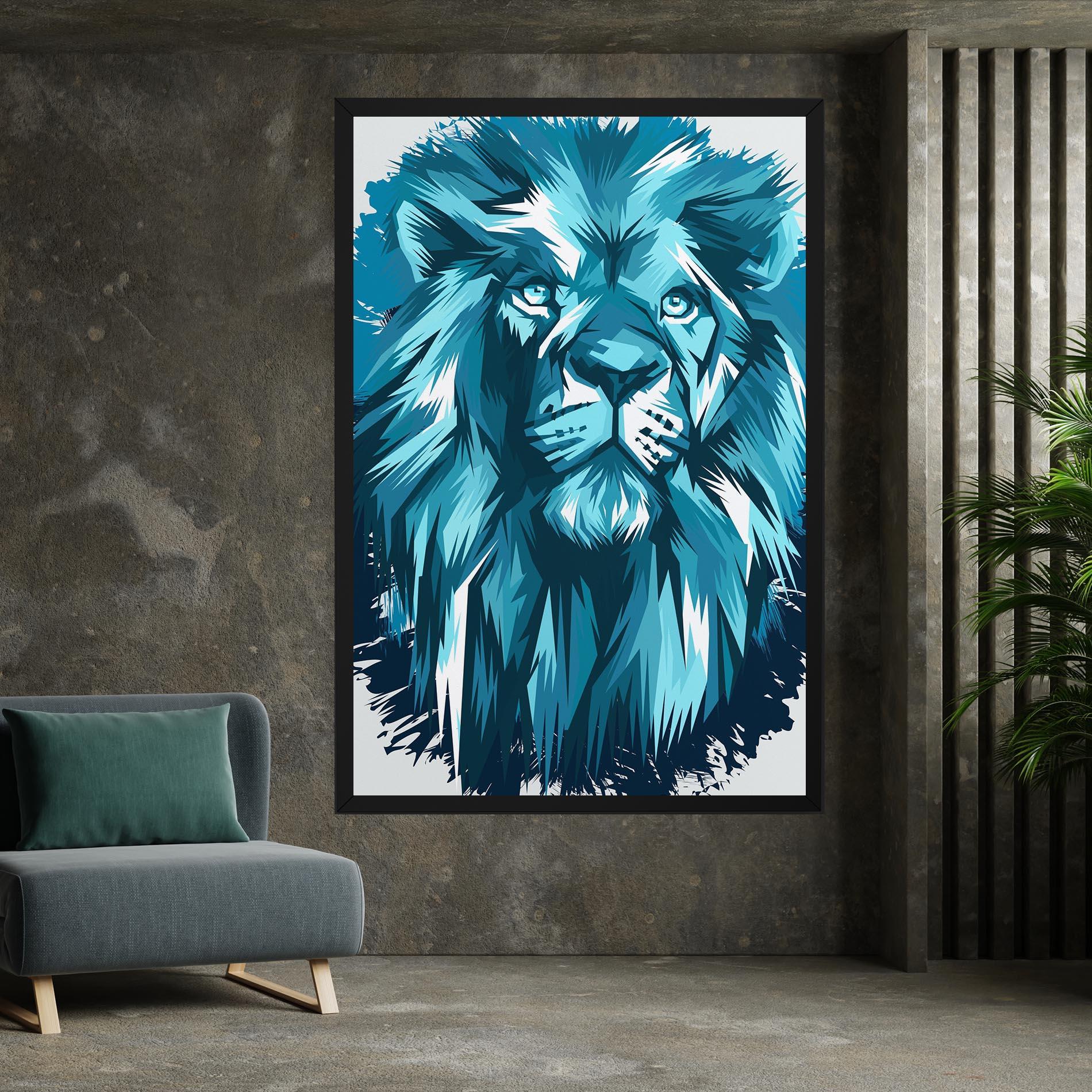 Vászonkép Blue Lion Head mockup 7