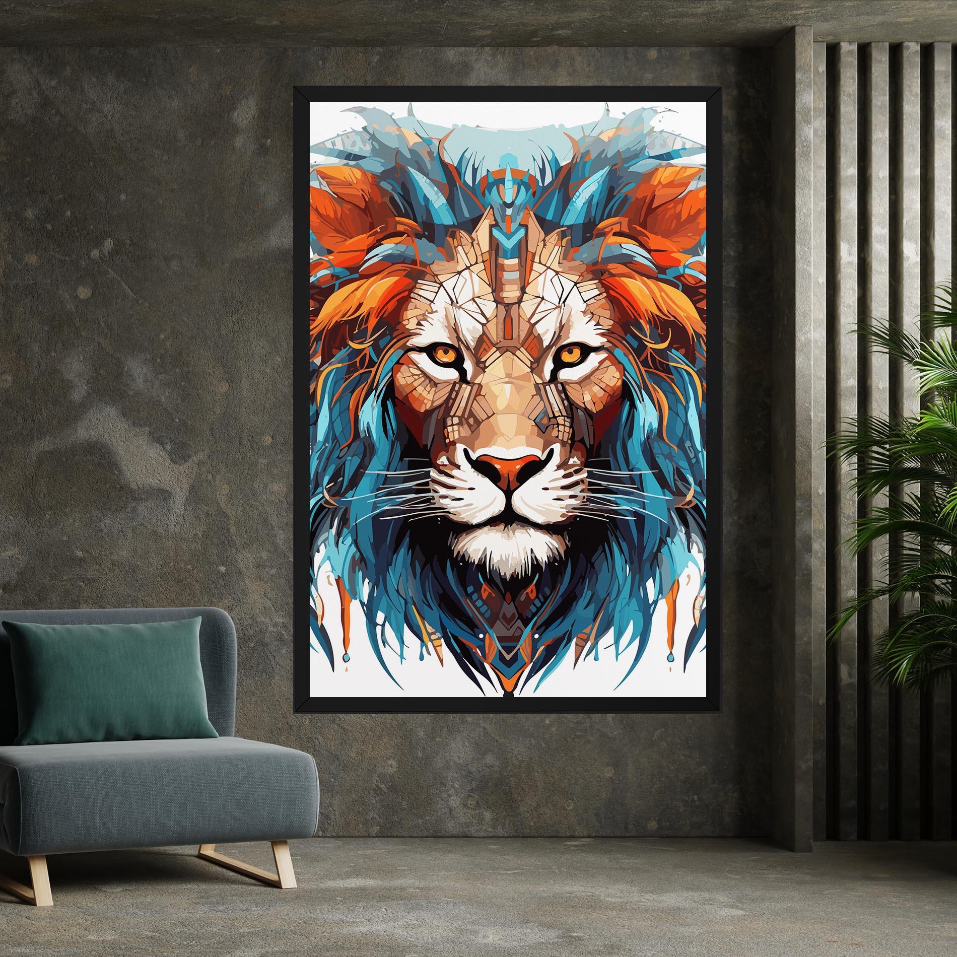 Vászonkép Blue Orange Lion mockup 7