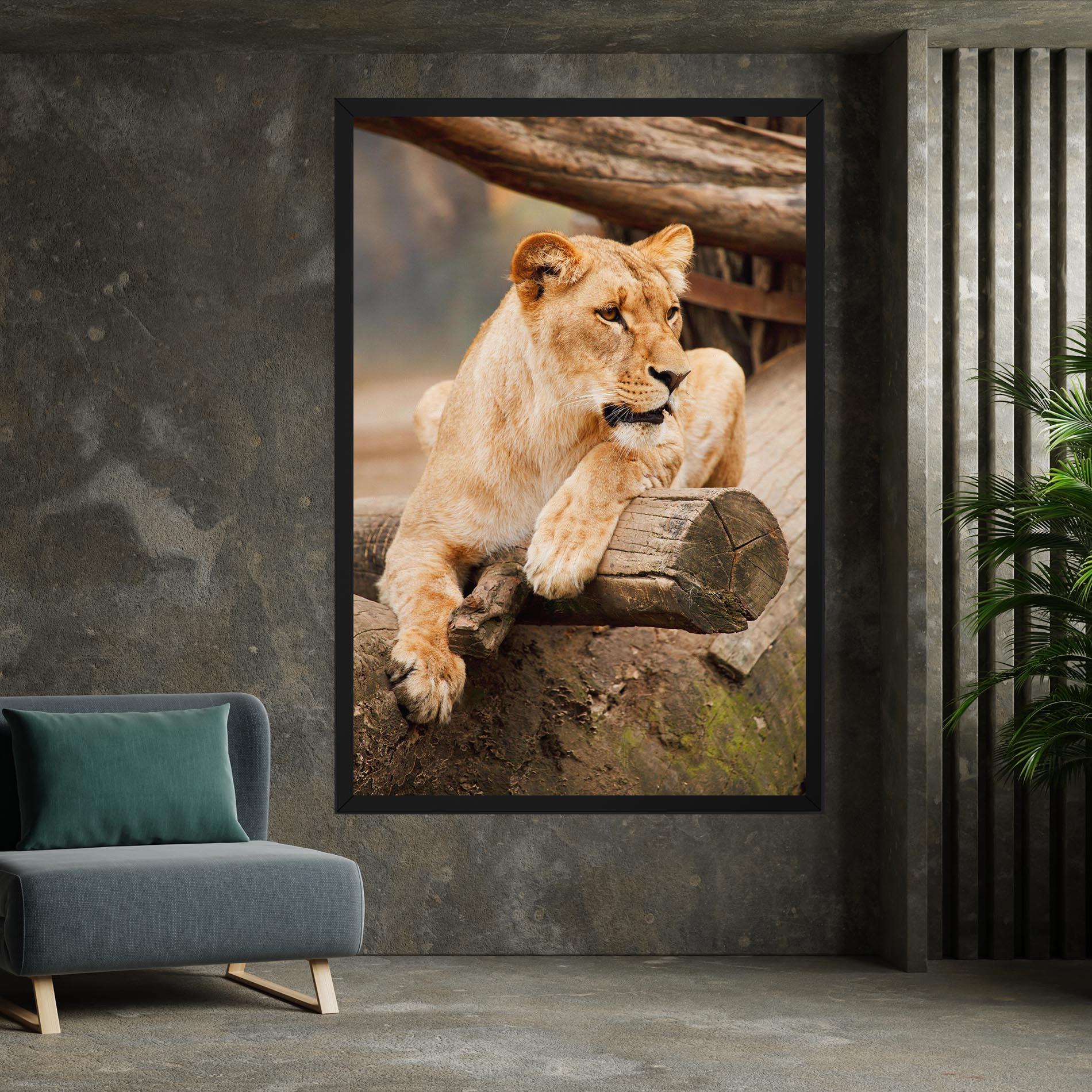 Vászonkép Female Lion Sitting mockup 7