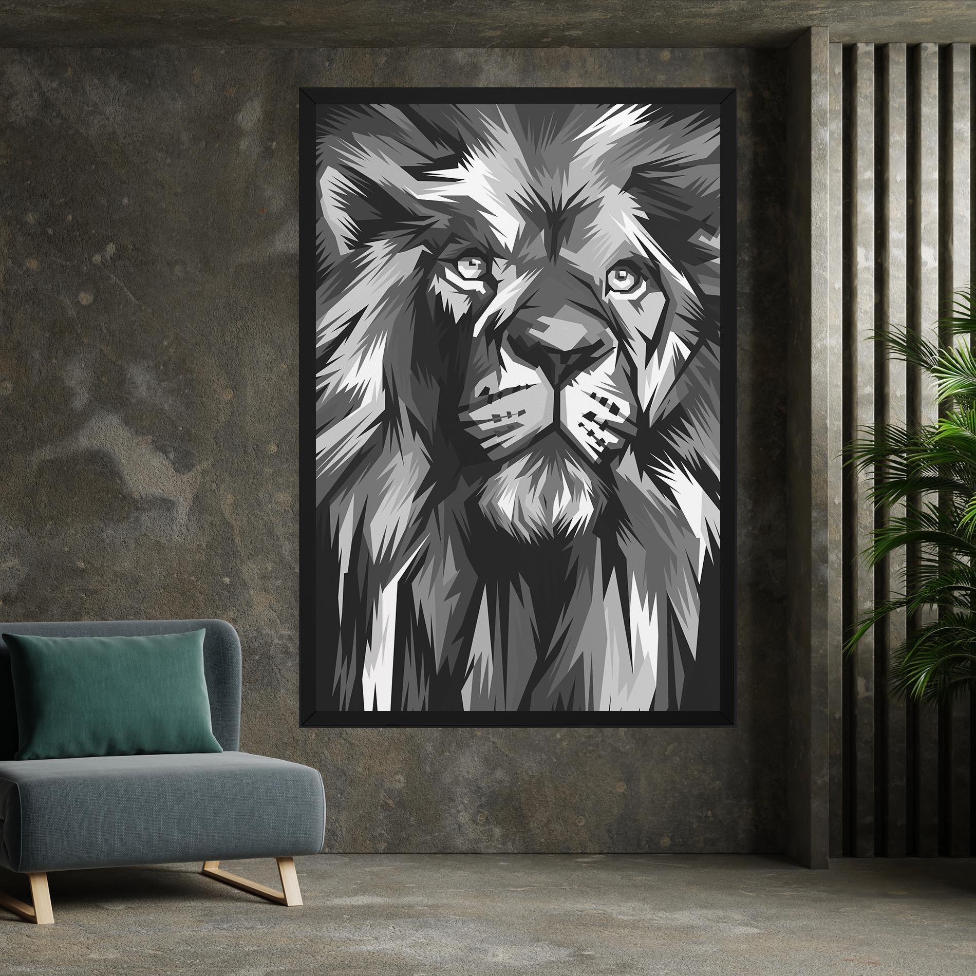 Vászonkép Grey Head Lion mockup 7