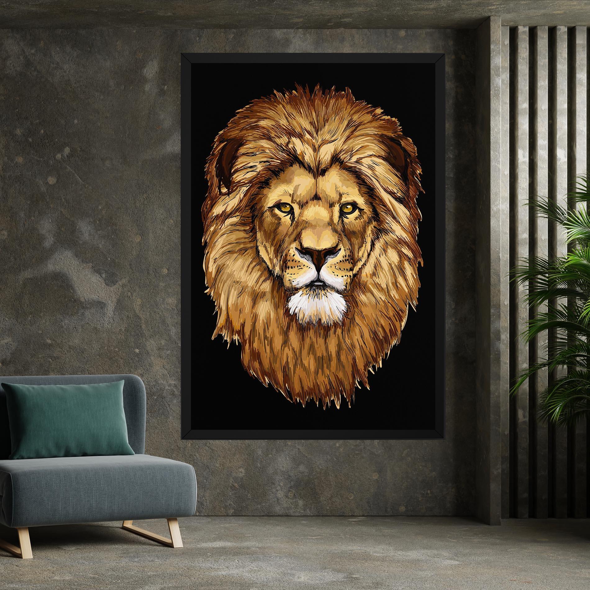 Vászonkép Lion Head mockup 7