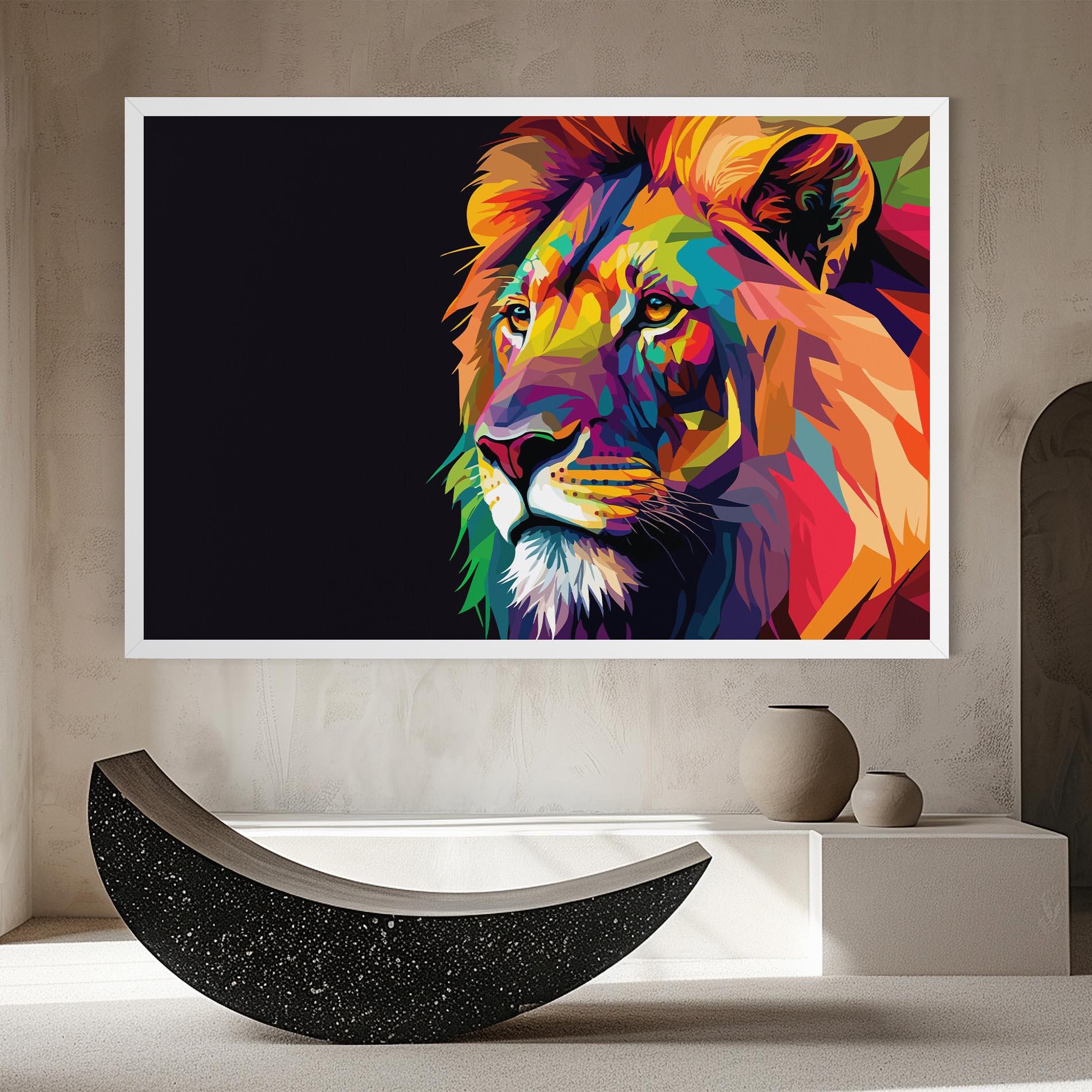 Vászonkép Colorful Lion mockup 8