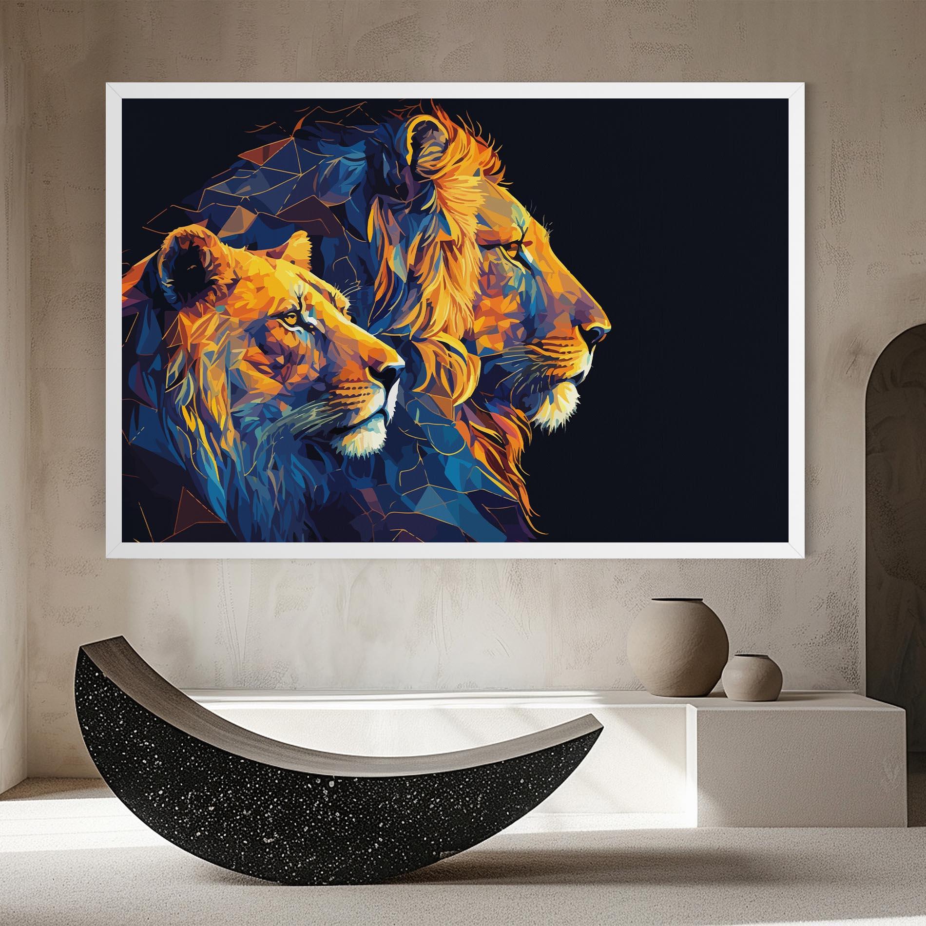 Vászonkép Orange Blue Lion mockup 8