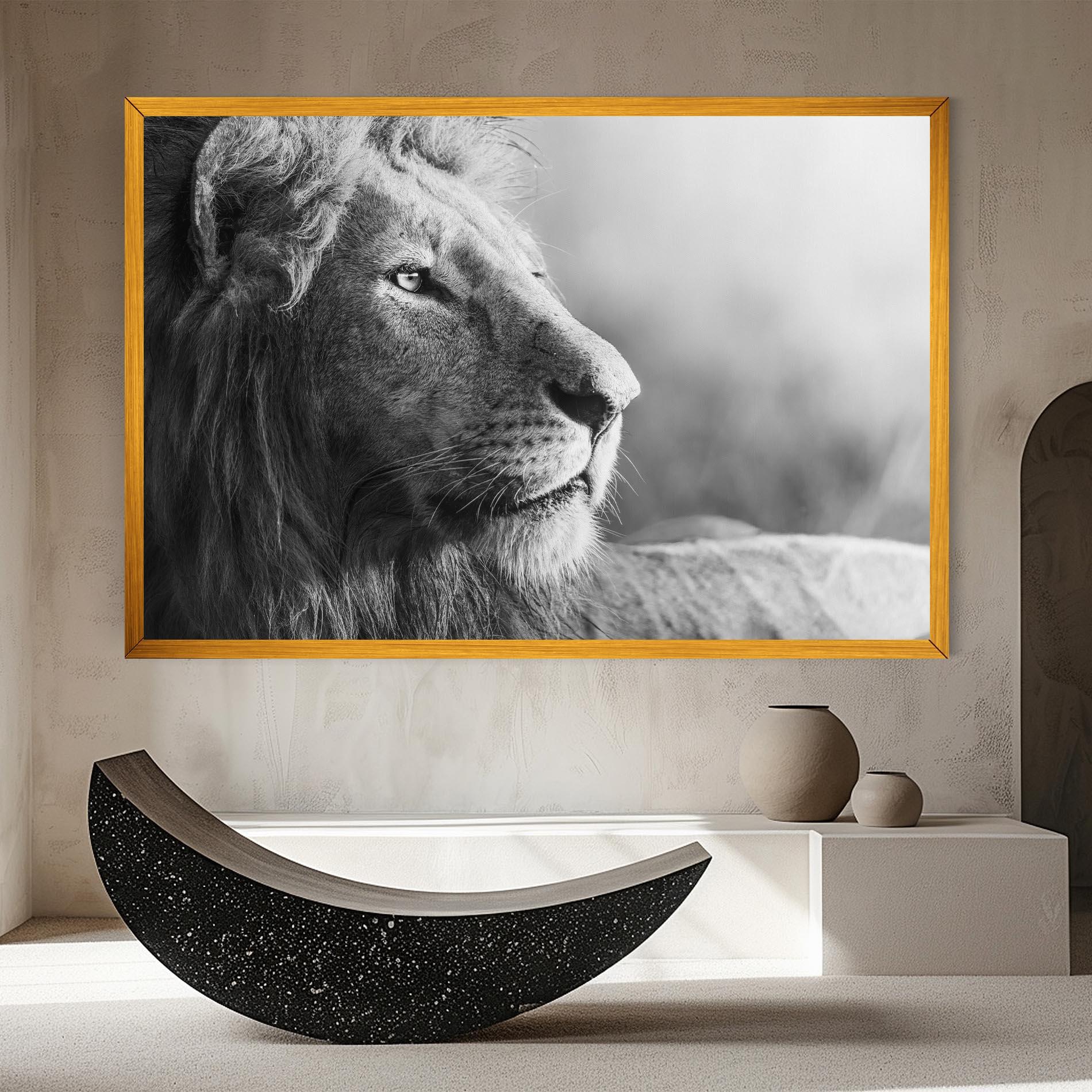 Vászonkép Grey Lion Head mockup 8