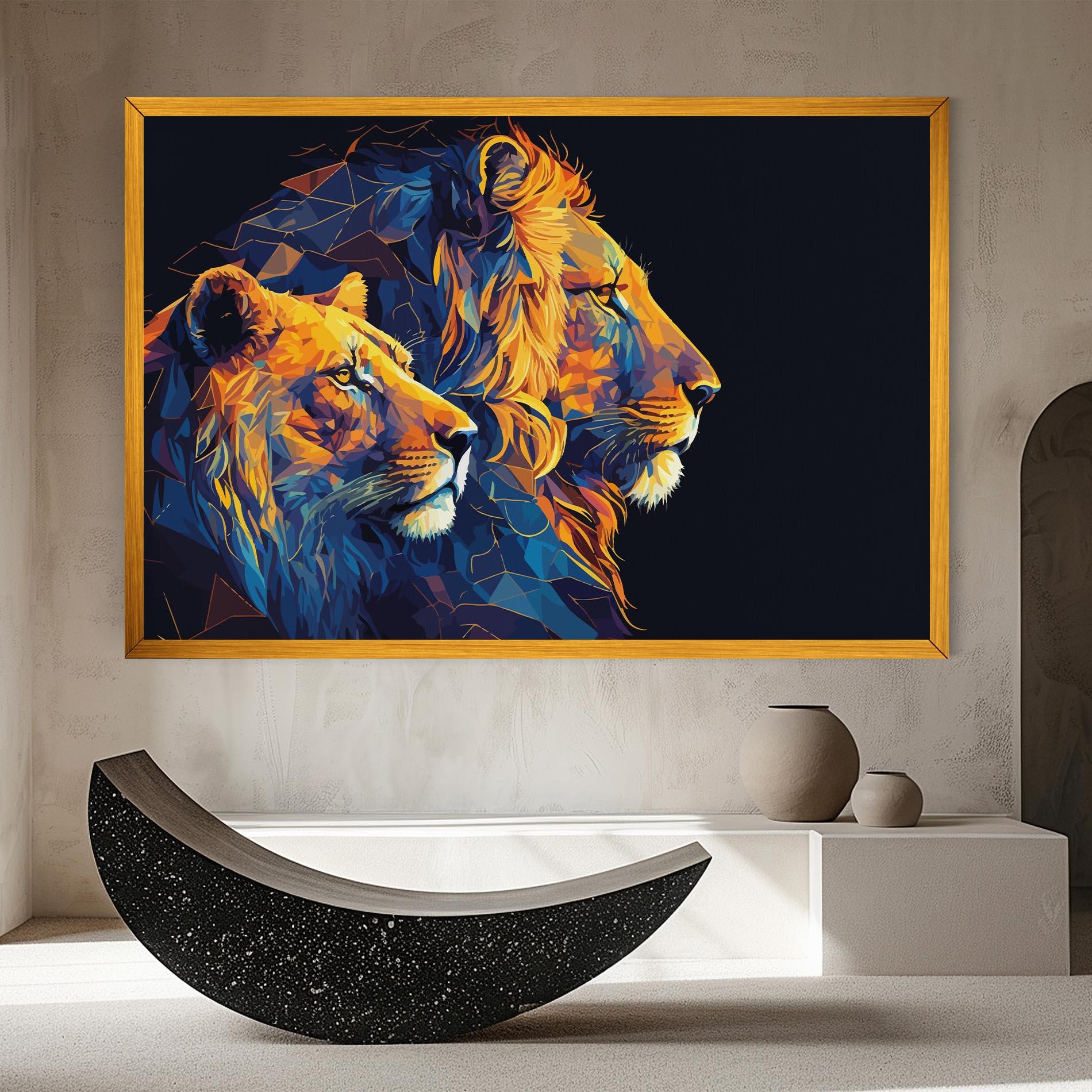 Vászonkép Orange Blue Lion mockup 8