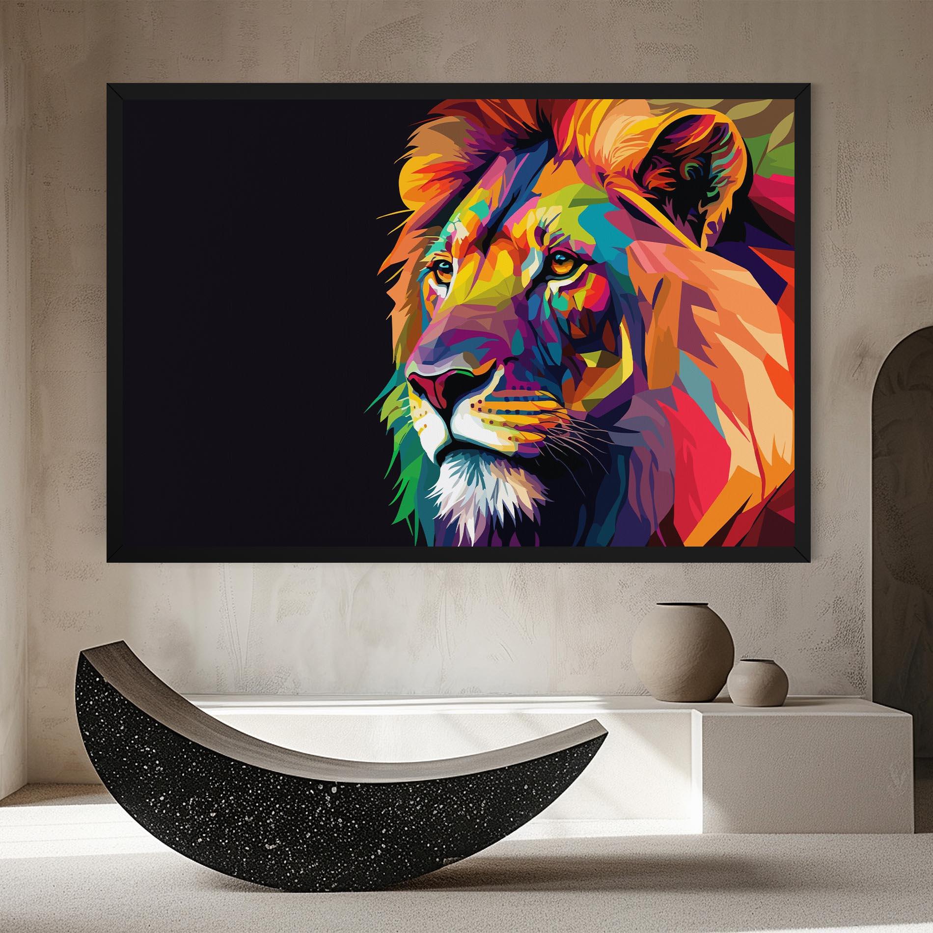 Vászonkép Colorful Lion mockup 8